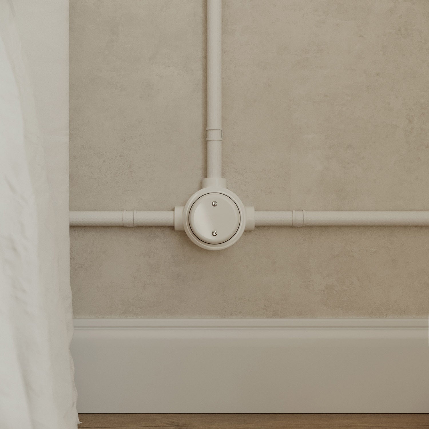 Kit scatola di derivazione e base per Creative - Tubes in porcellana - Bianco - Creative Cables