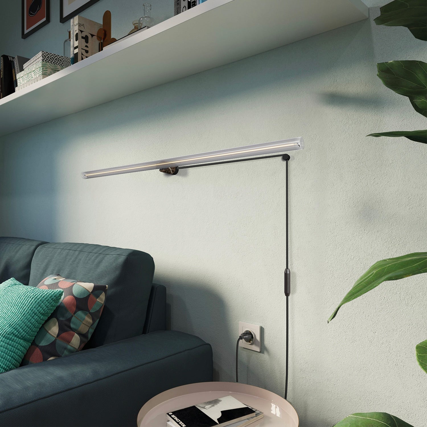 Kit Spostaluce esse14 con portalampada S14d - Effetto Brown marble