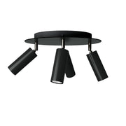 Lampada a 4 faretti con paralume Tub-E14 e Rose-One XXL rotondo - Nero