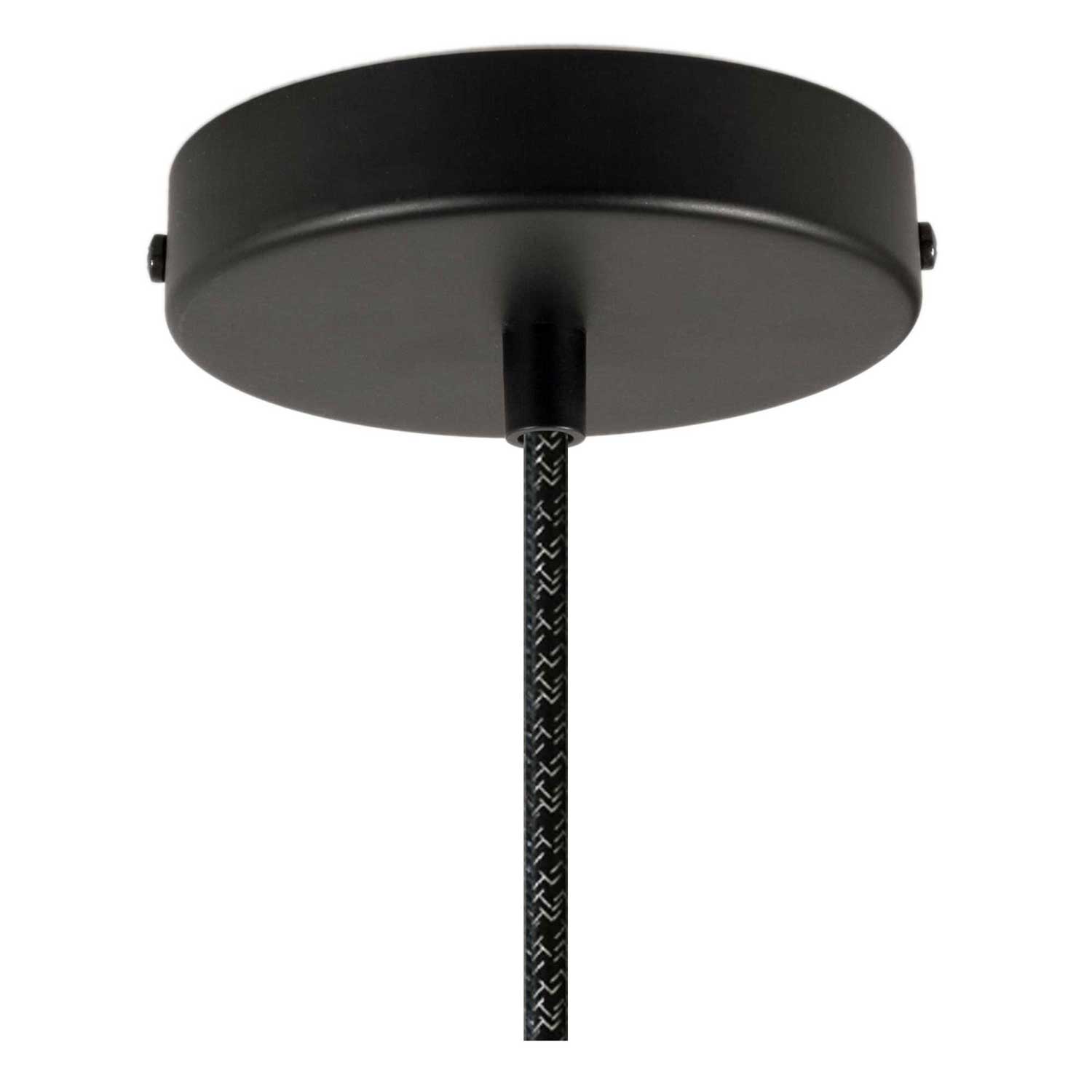 Lampada a sospensione completa di cavo tessile e paralume Mini Campana XS in ceramica - Lavagna