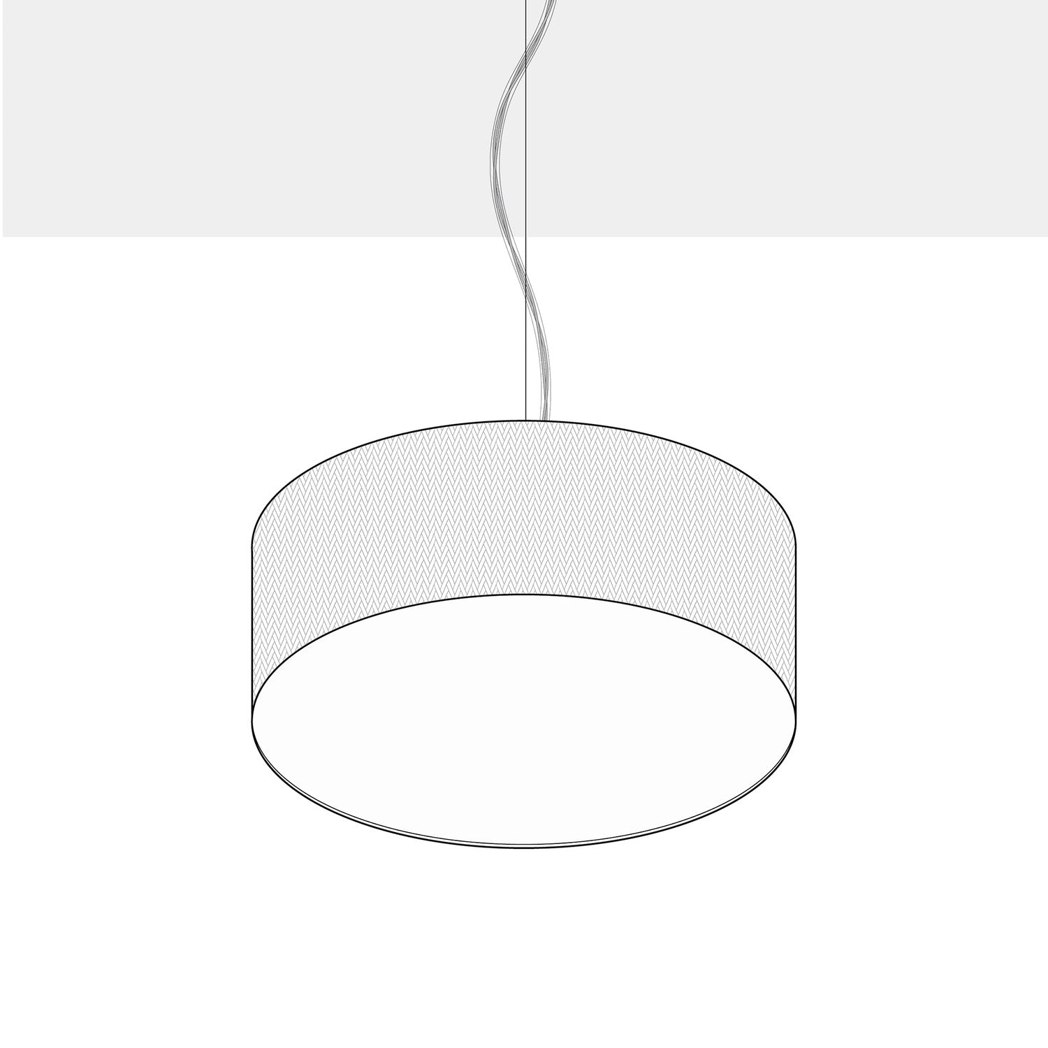 Lampada a sospensione con paralume in tessuto Cilindro Medium - Made in Italy - Teletta Antracite Si