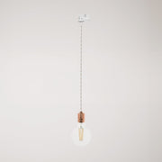 Lampada a sospensione con portalampada in alluminio zigrinato per binari - Rame