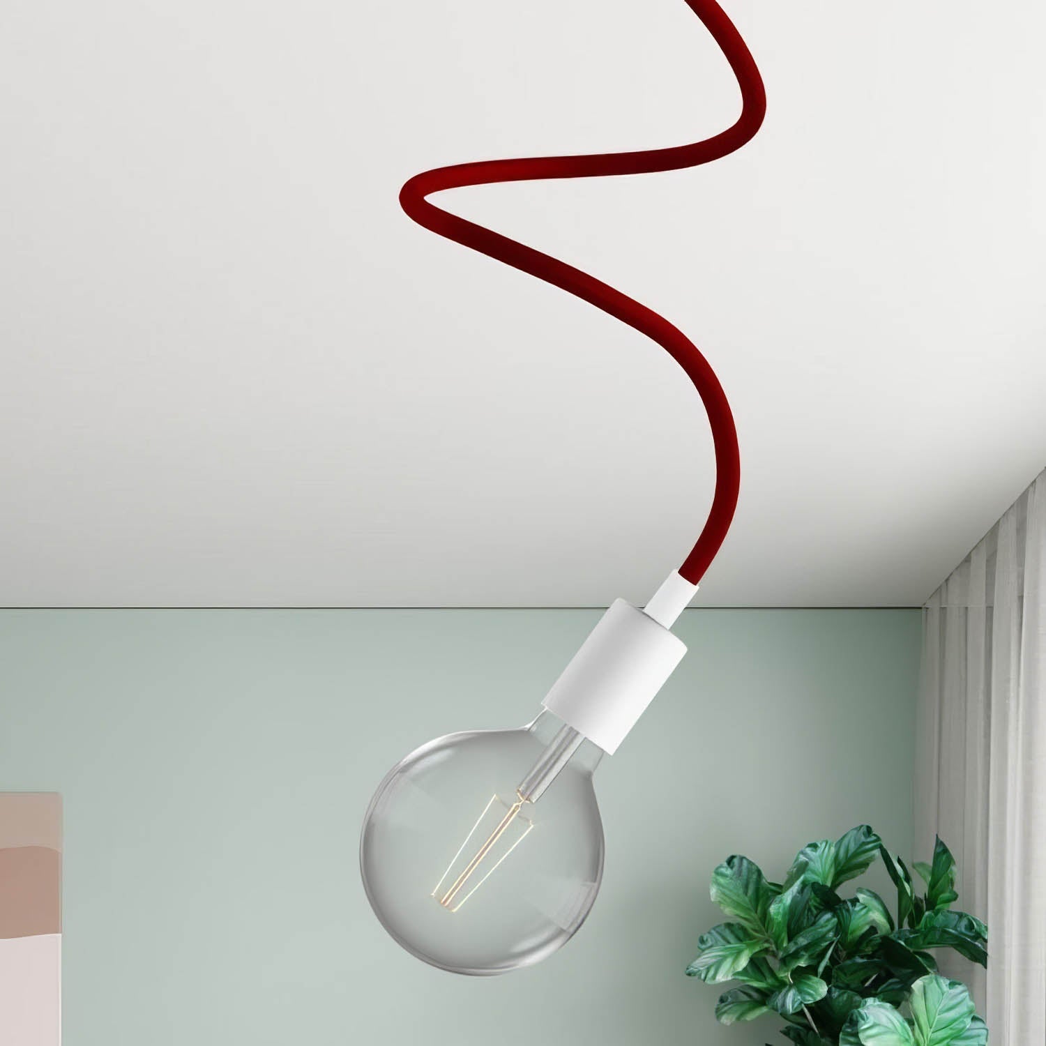 Lampada Creative Flex 90 cm da soffitto - Bianco opaco