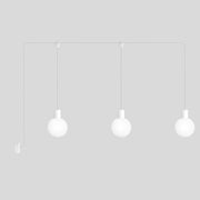 Lampada da esterno Modulair IP65 a 3 cadute con paralumi infrangibili Unbreak-a-Ball - Bianco