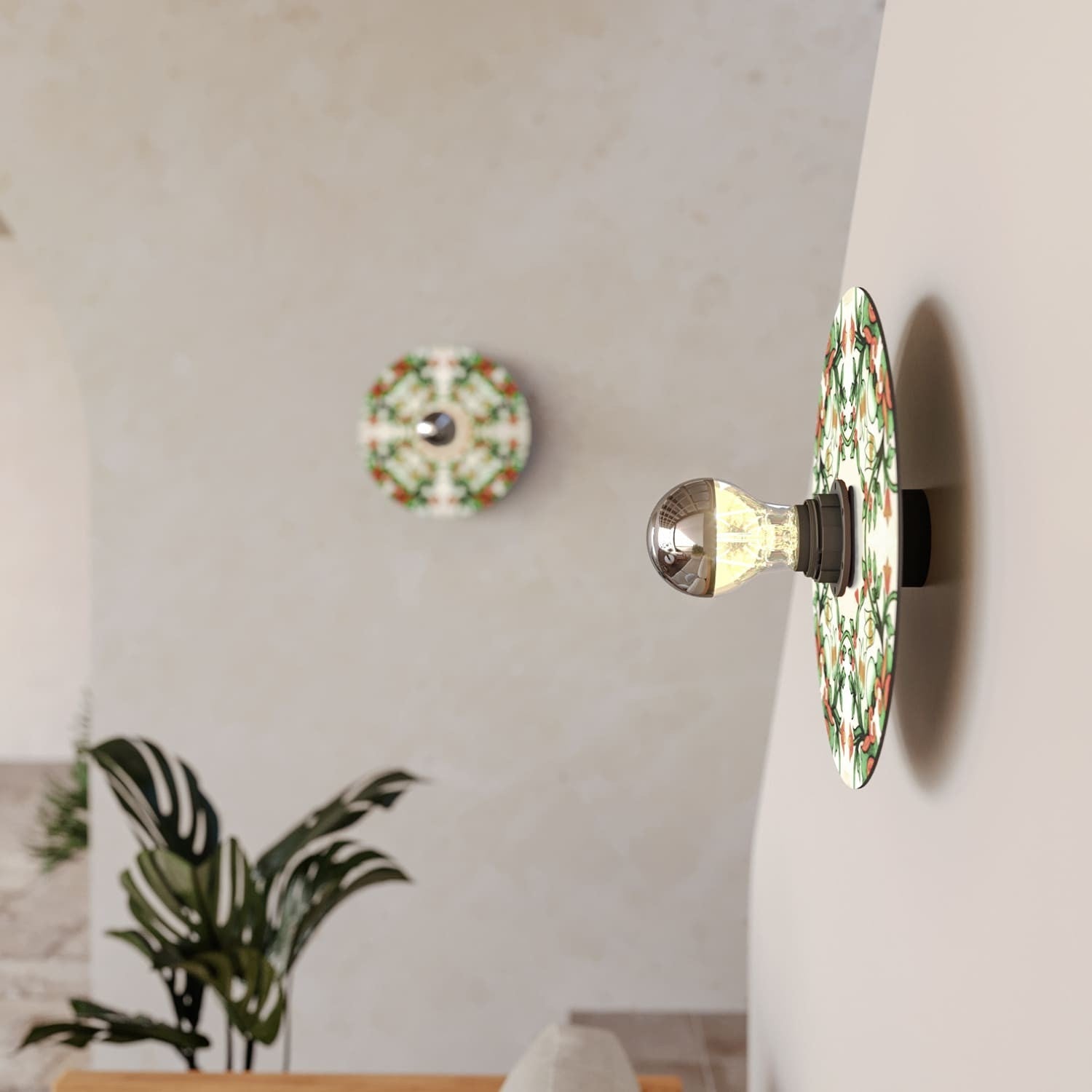 Lampada da parete o soffitto Nera con paralume a effetto maiolica - Waterproof IP44 - IO