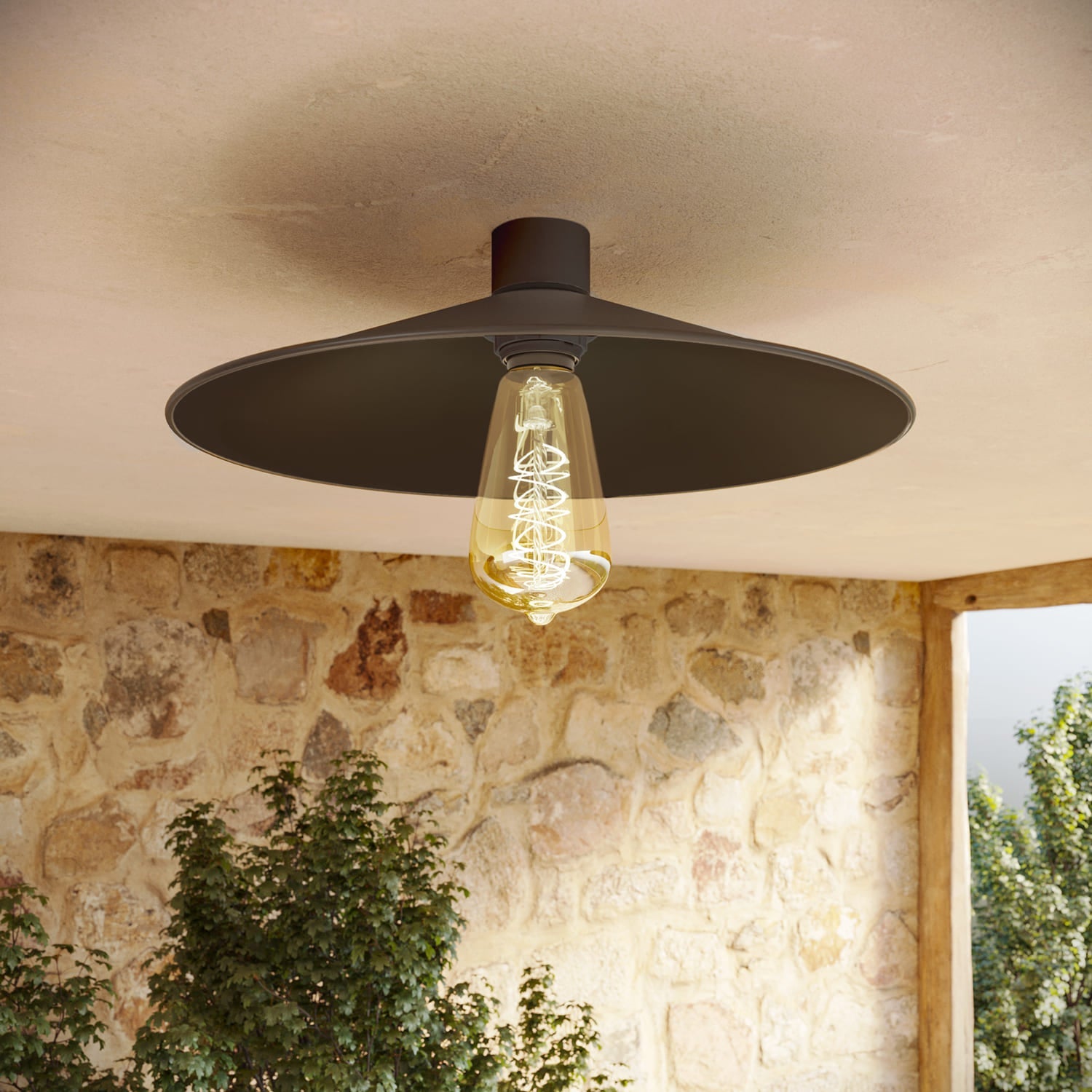 Lampada da soffitto Nera con paralume in metallo Swing - Waterproof IP44 - IO - Creative Cables