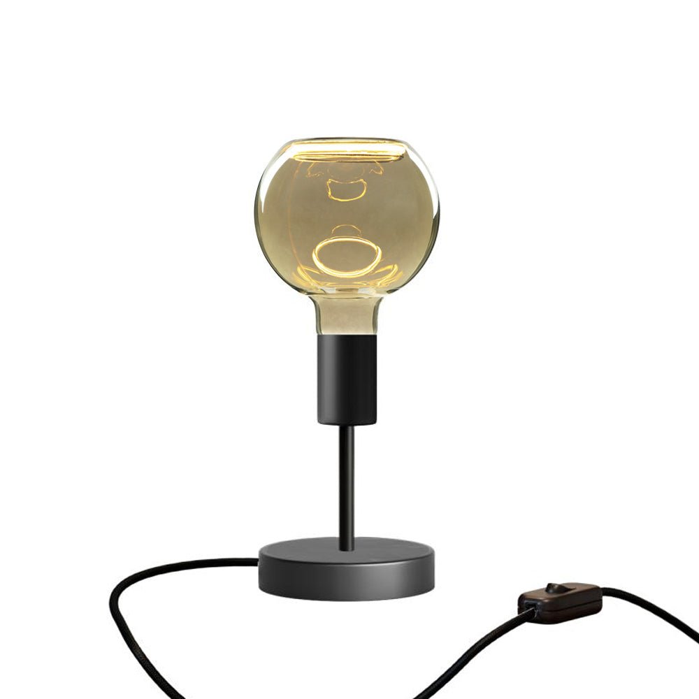 Lampada da tavolo Alzaluce Globo Ghost in metallo - Nero opaco - Creative Cables