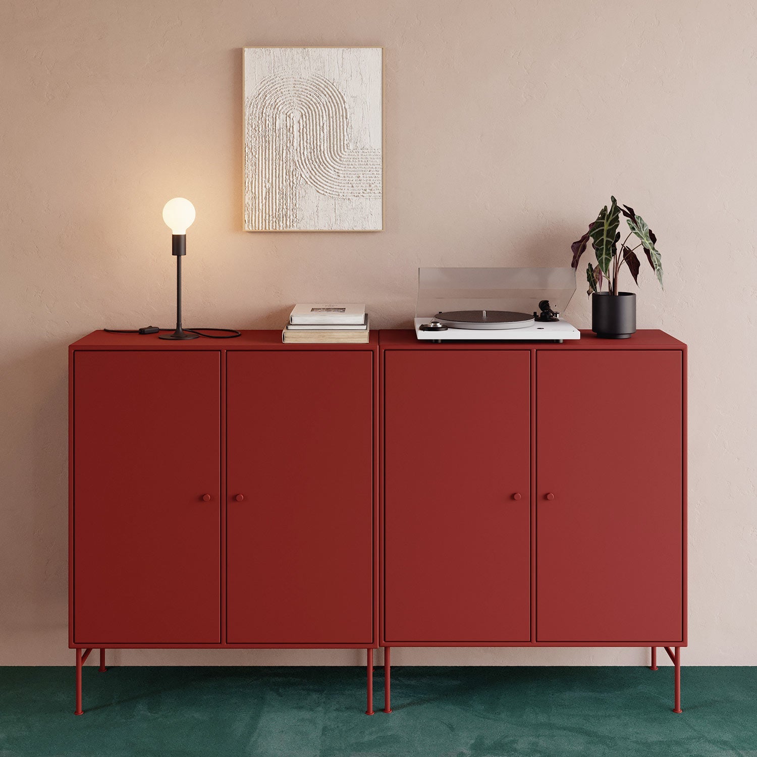 Lampada da tavolo MAG-Y con base metallica tonda - Nero