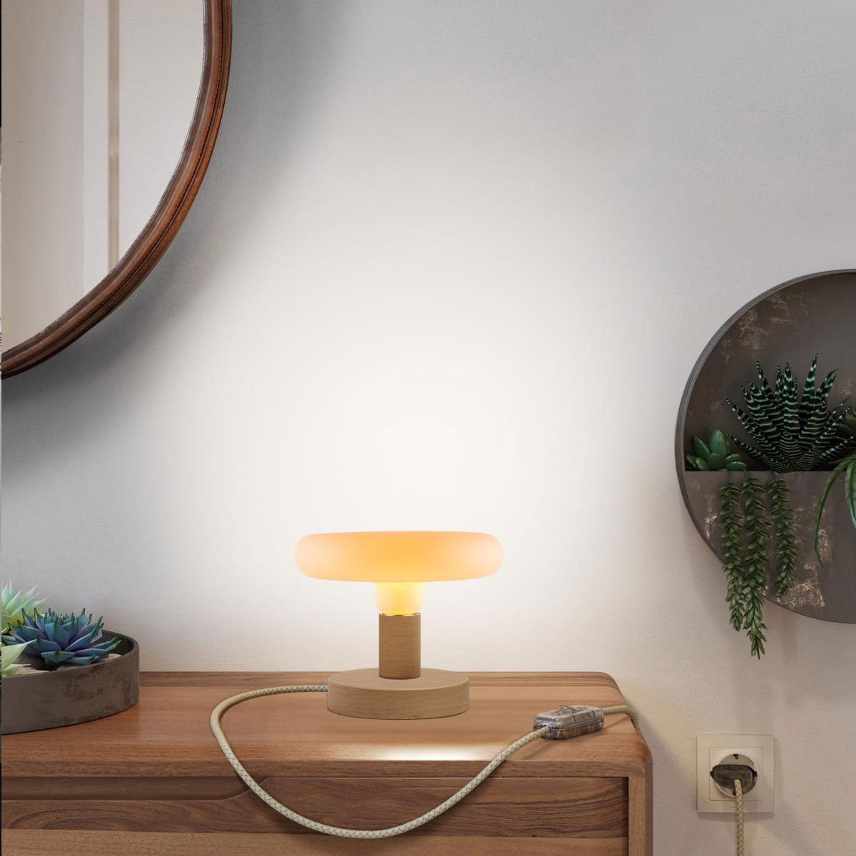 Lampada da tavolo Posaluce Dash in legno - Neutro - Creative Cables