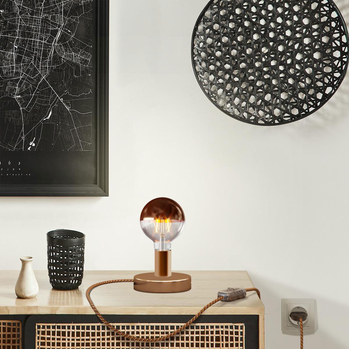 Lampada da tavolo Posaluce Half Cup in metallo - Rame - Creative Cables