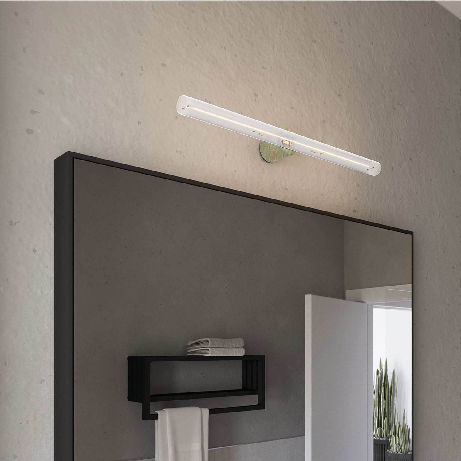 Lampada esse14 da parete o soffitto per lampadina LED S14d - Waterproof IP44 - Effetto Green marble