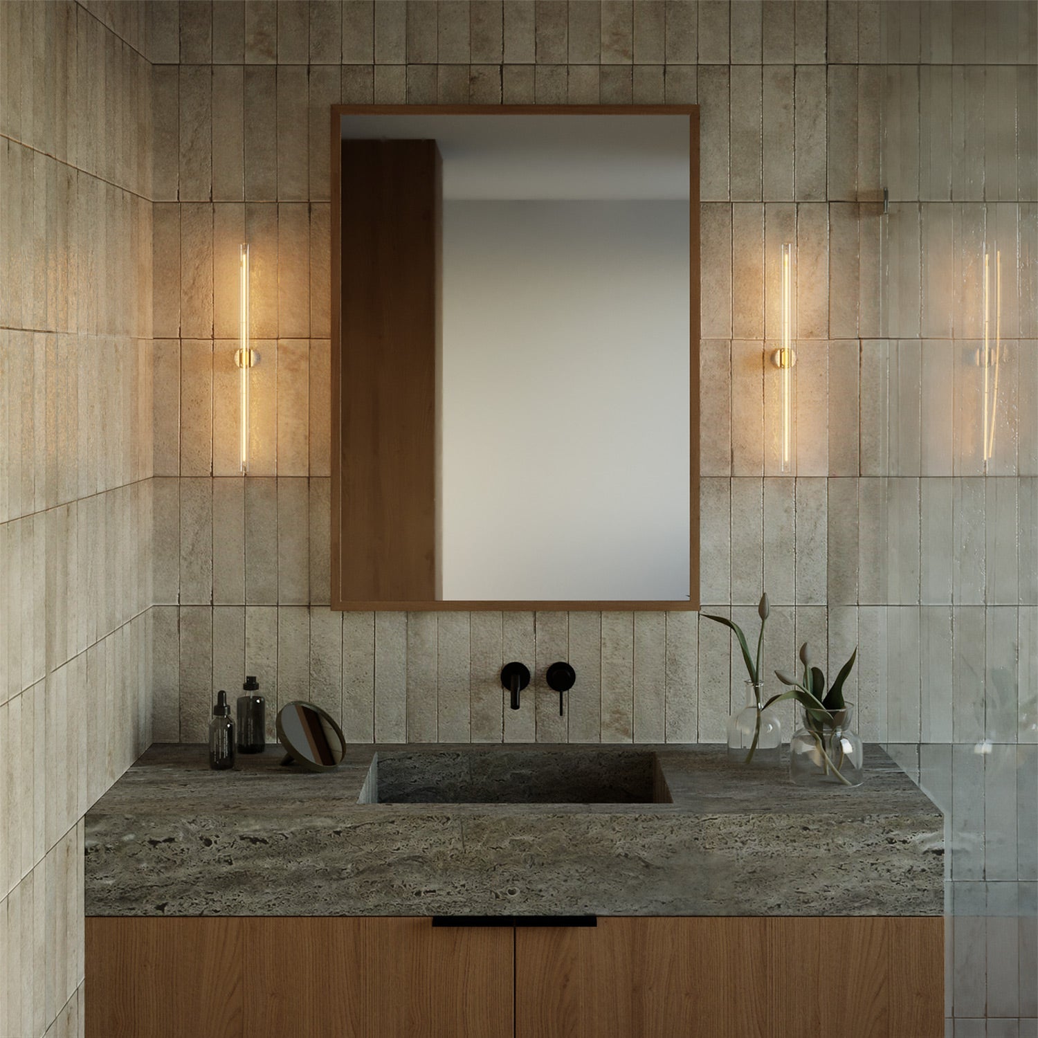 Lampada esse14 da parete o soffitto per lampadina LED S14d - Waterproof IP44 - Effetto White marble - Creative Cables