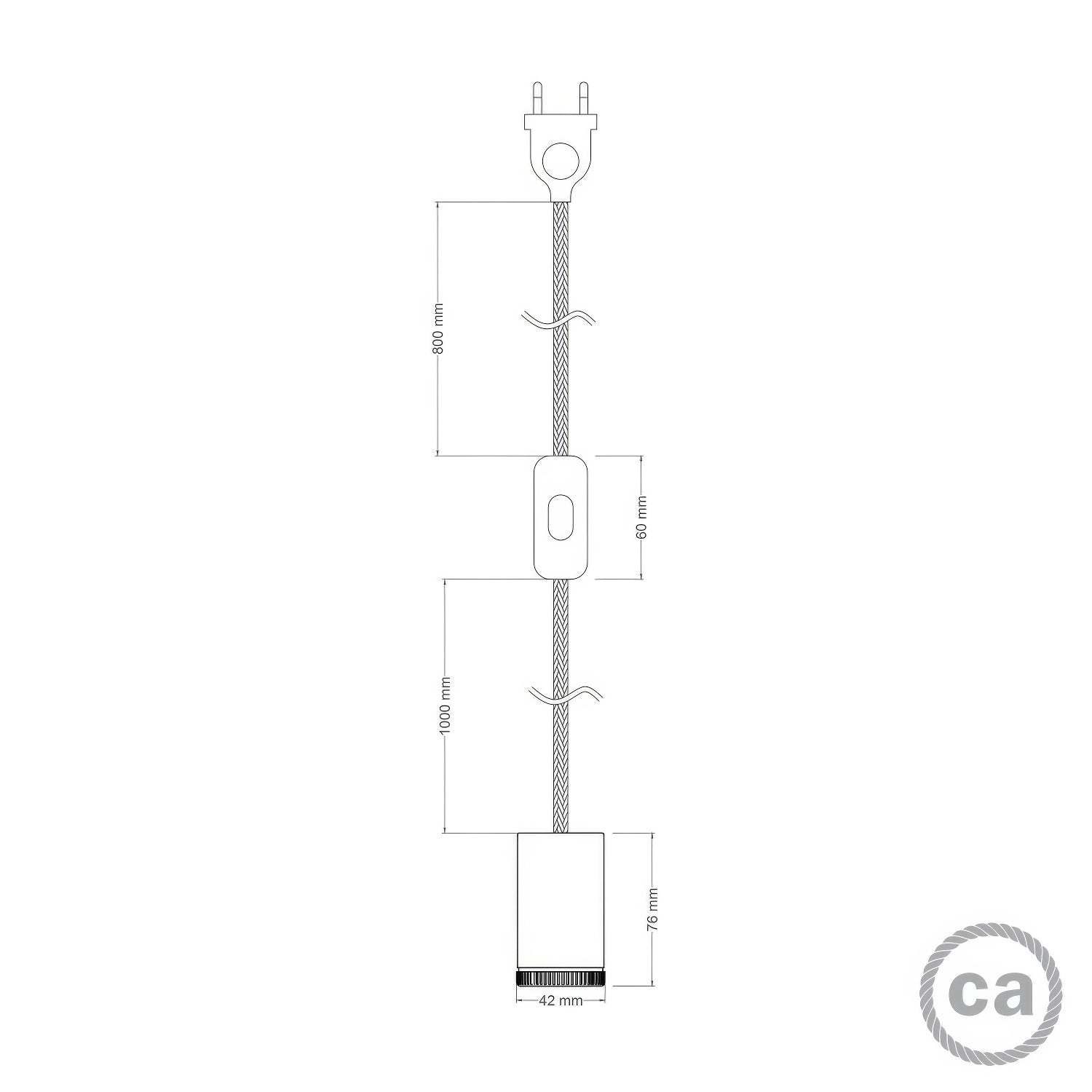 Lampada faretto Mini Spotlight GU1d0 con cablaggio SnakeBis - Bianco opaco