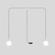 Lampada plug-in da esterno Modulair IP65 a 2 cadute con paralumi infrangibili Unbreak-a-Ball e cavo SN06