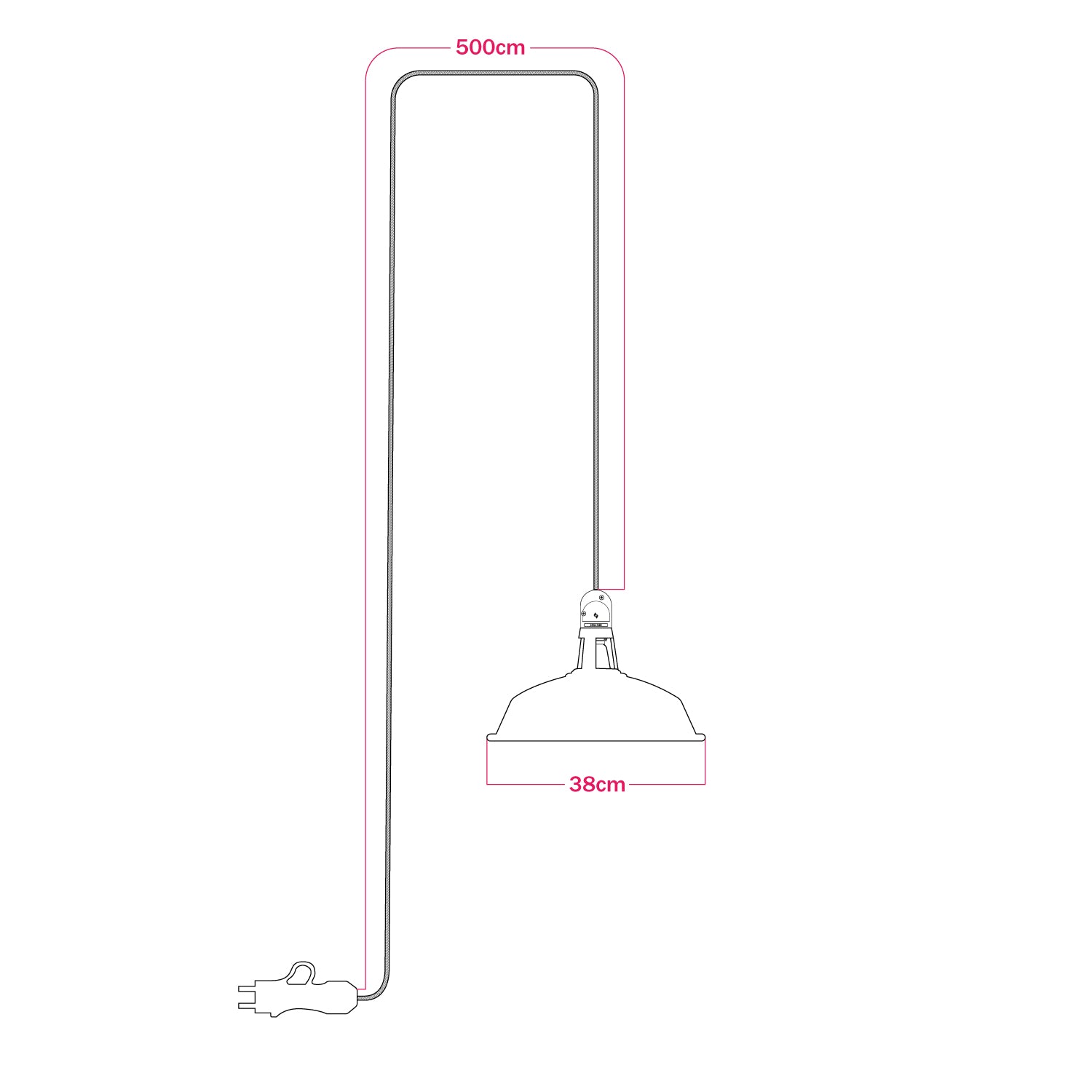 Lampada portatile da esterno Snake con paralume Harbour, 5 m cavo tessile, portalampada IP65 waterproof - Mostarda