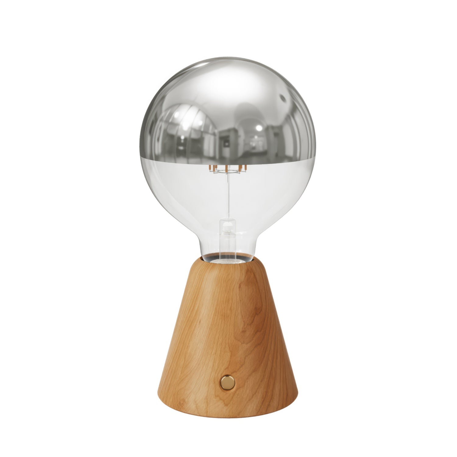 Lampada portatile ricaricabile Cabless01 con lampadina globo mezza sfera argento - Neutro verniciato