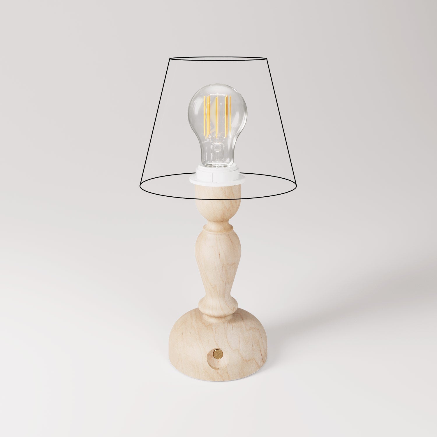 Lampada portatile ricaricabile Cabless14 con lampadina a goccia e predisposizione per paralume - Neutro