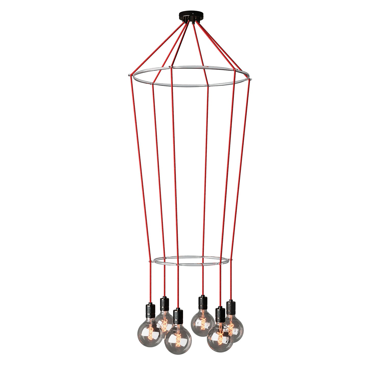Lampadario 2 Cage a 6 cadute Globo - Canna di fucile