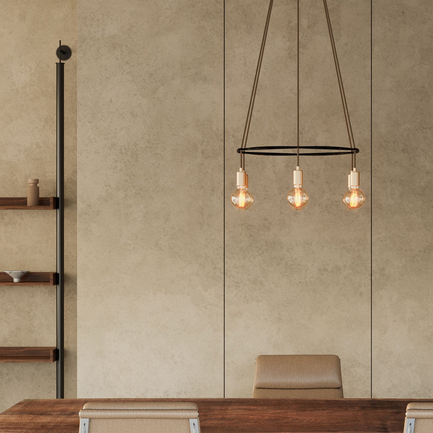 Lampadario Cage a 6 cadute Globo - Bronzo satinato