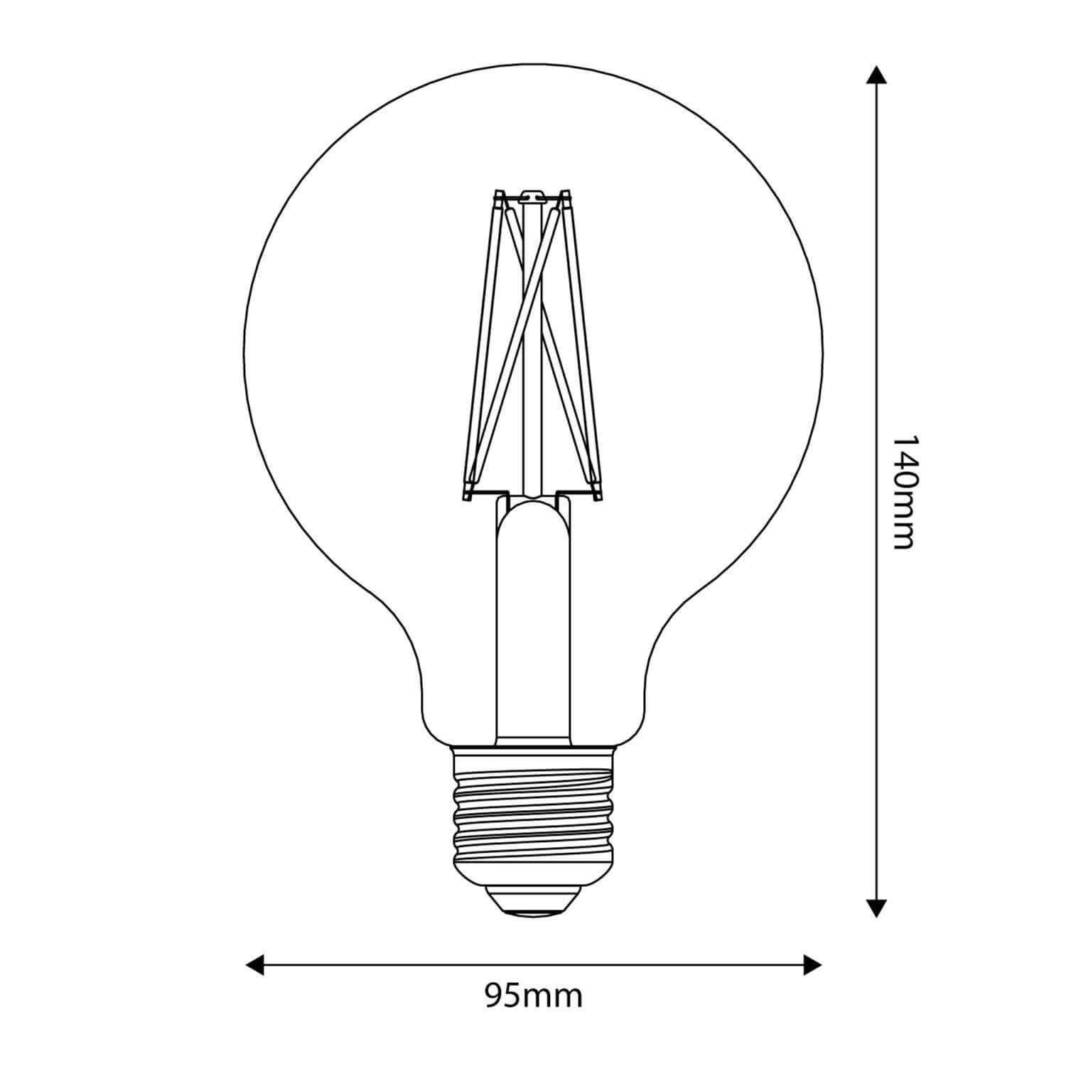 Lampadina LED Effetto Porcellana CRI 95 G95 12W 1521Lm E27 2700K Dimmerabile - P08