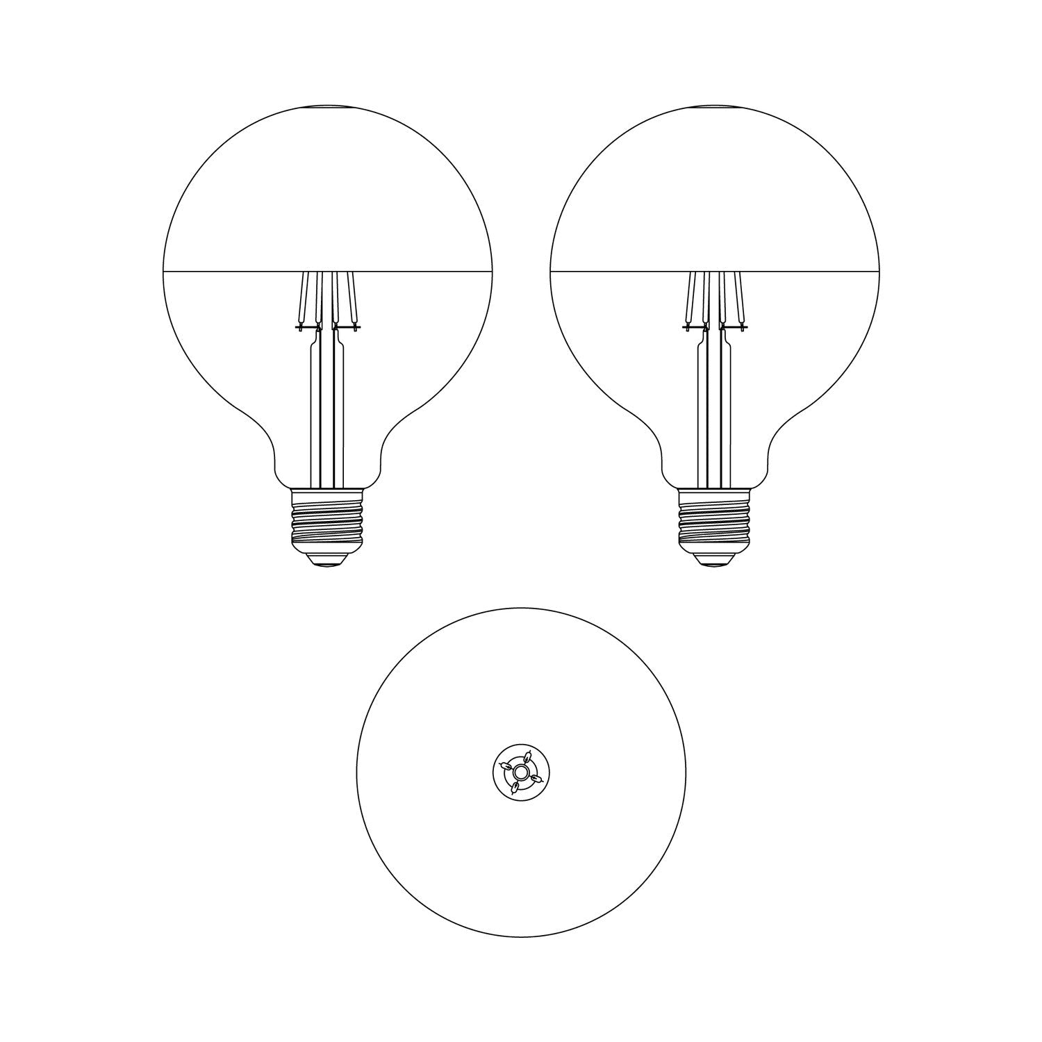 Lampadina LED Maria G125 4,8W 806Lm E27 2700K Dimmerabile - Giallo