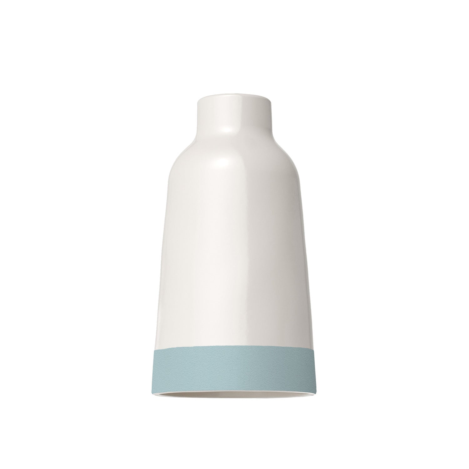 Paralume Bottiglia bicolore in ceramica Bianco e Azzurro, collezione Materia - Made in Italy