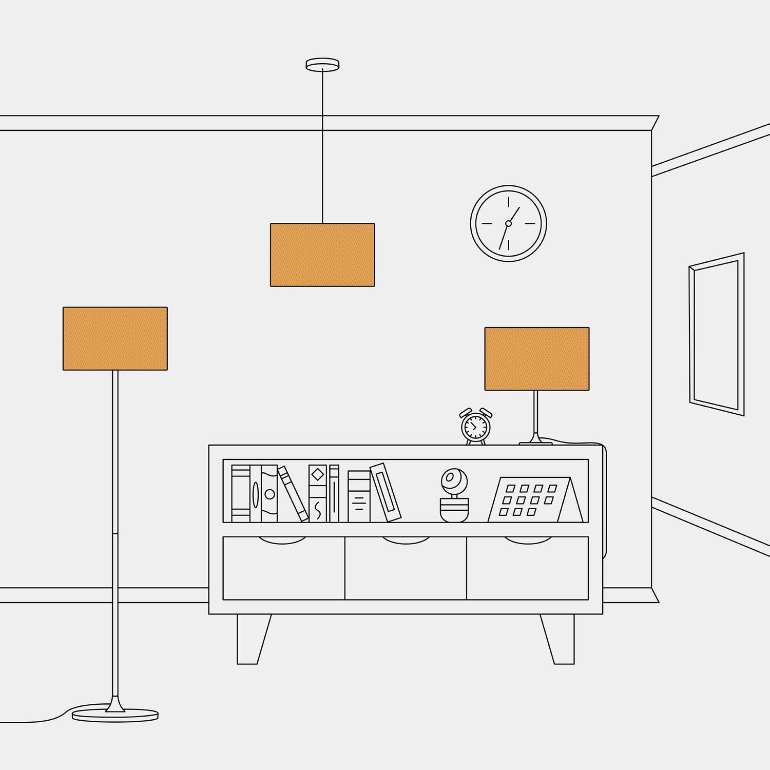 Paralume Cilindro L in tessuto con attacco E27 - Made in Italy - Teletta Mandarino