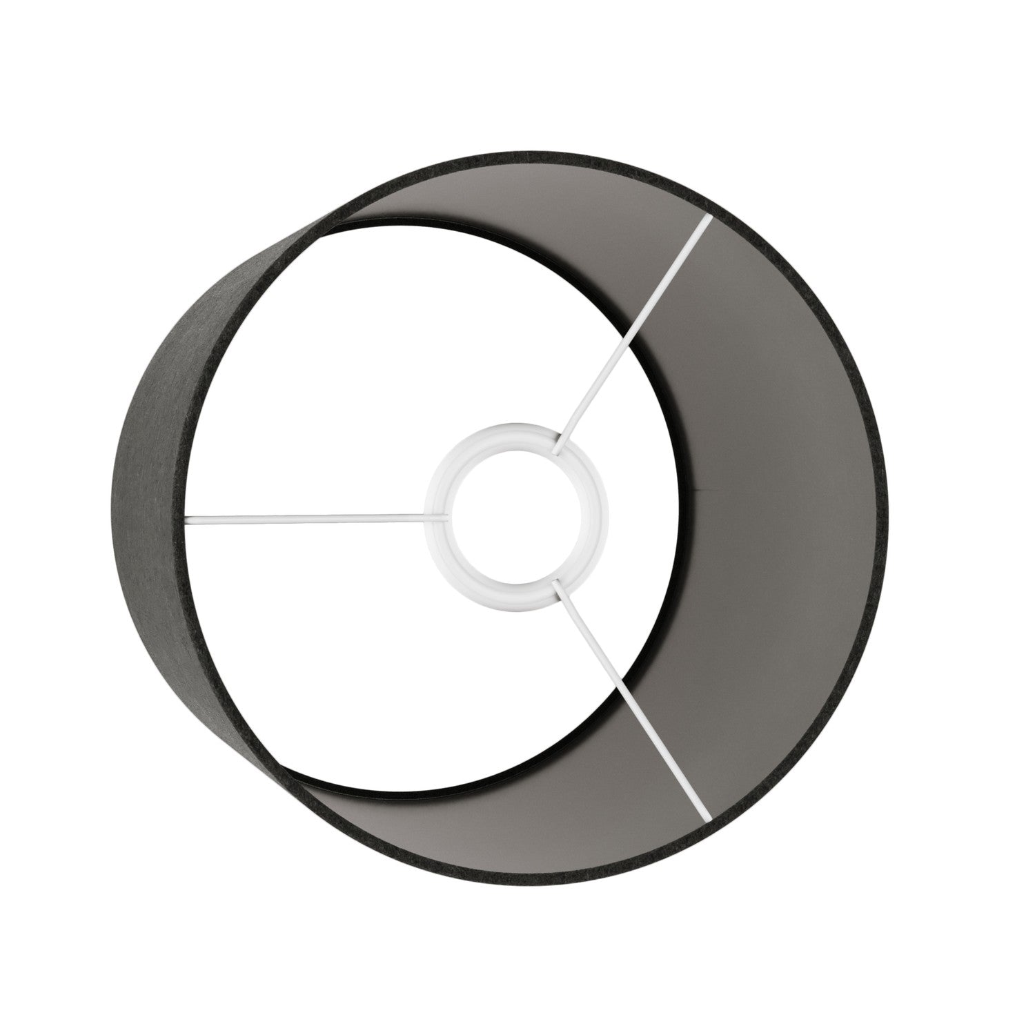 Paralume Cilindro M in tessuto con attacco E27 - Made in Italy - Lana grigio scura