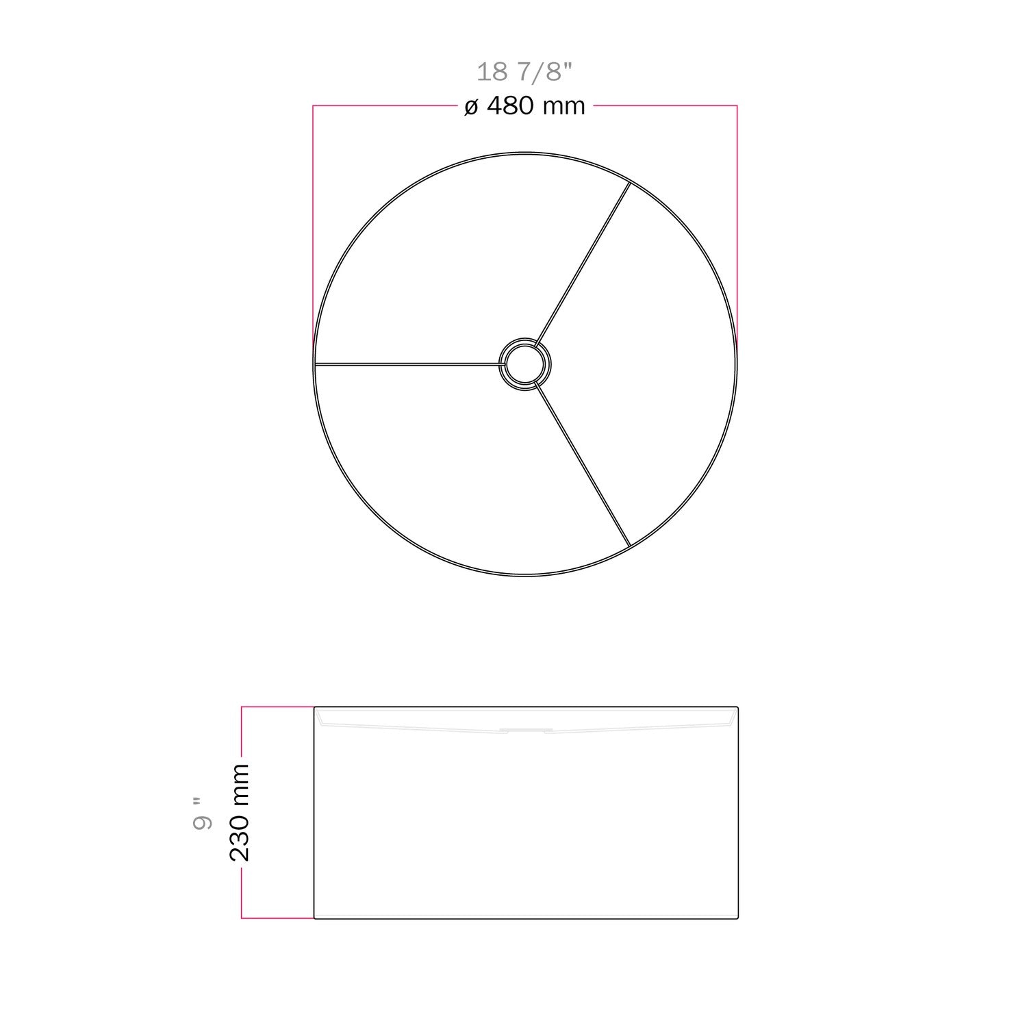 Paralume Cilindro XL in tessuto con attacco E27 - Made in Italy - Arenal Sabbia