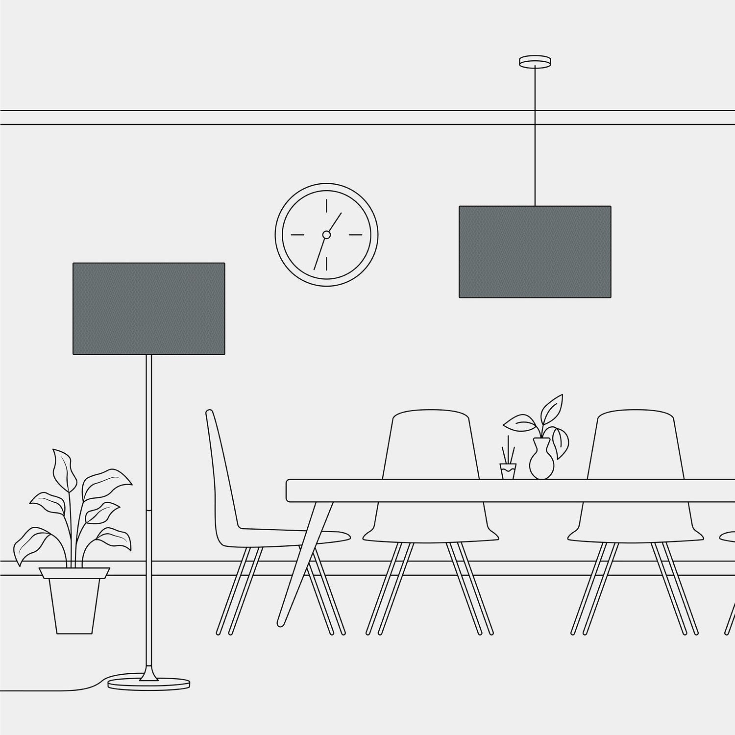 Paralume Cilindro XXL in tessuto con attacco E27 - Made in Italy - Teletta Grigio Scuro