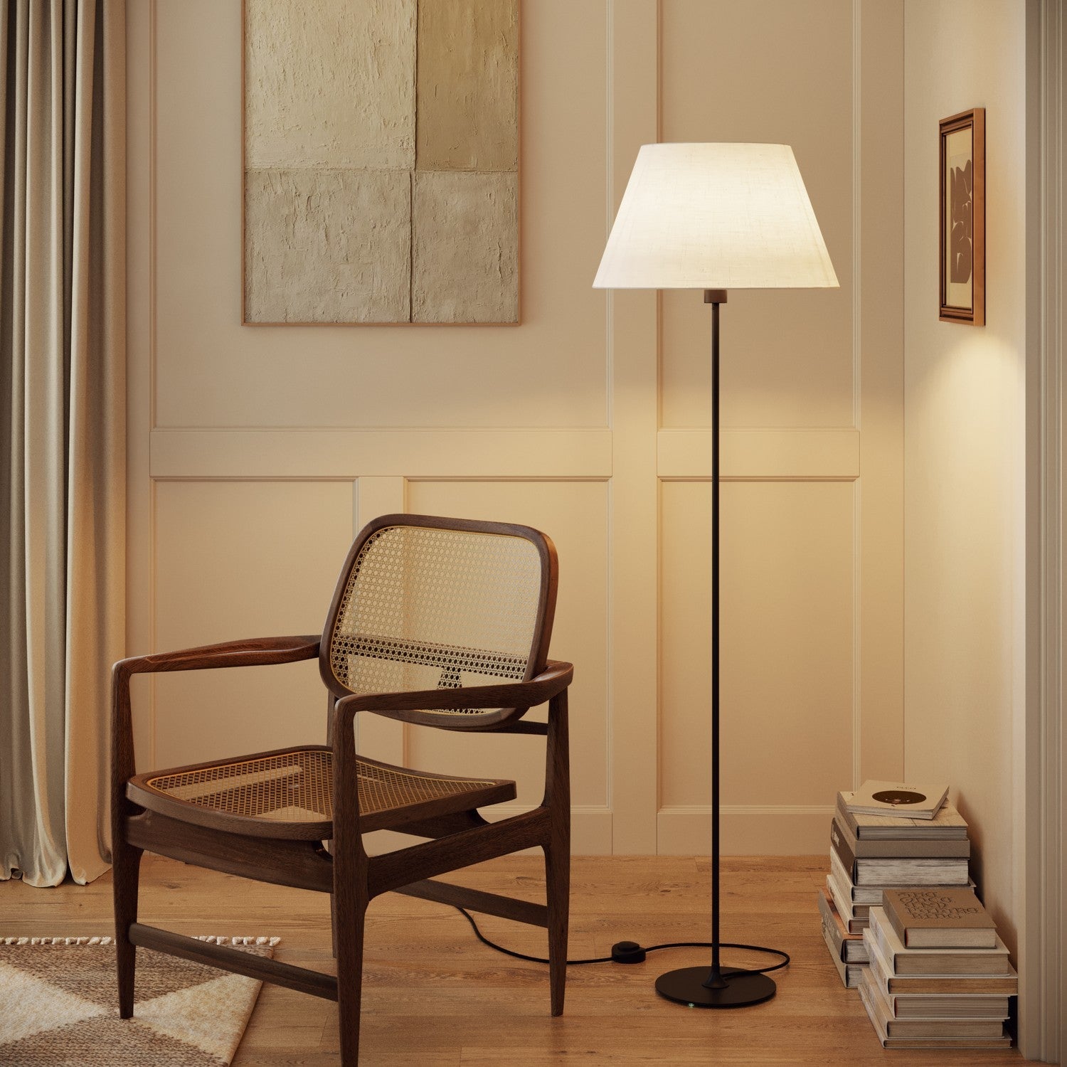 Paralume Impero L per lampada da tavolo o applique con attacco E27 - Made in Italy - Lino Crudo