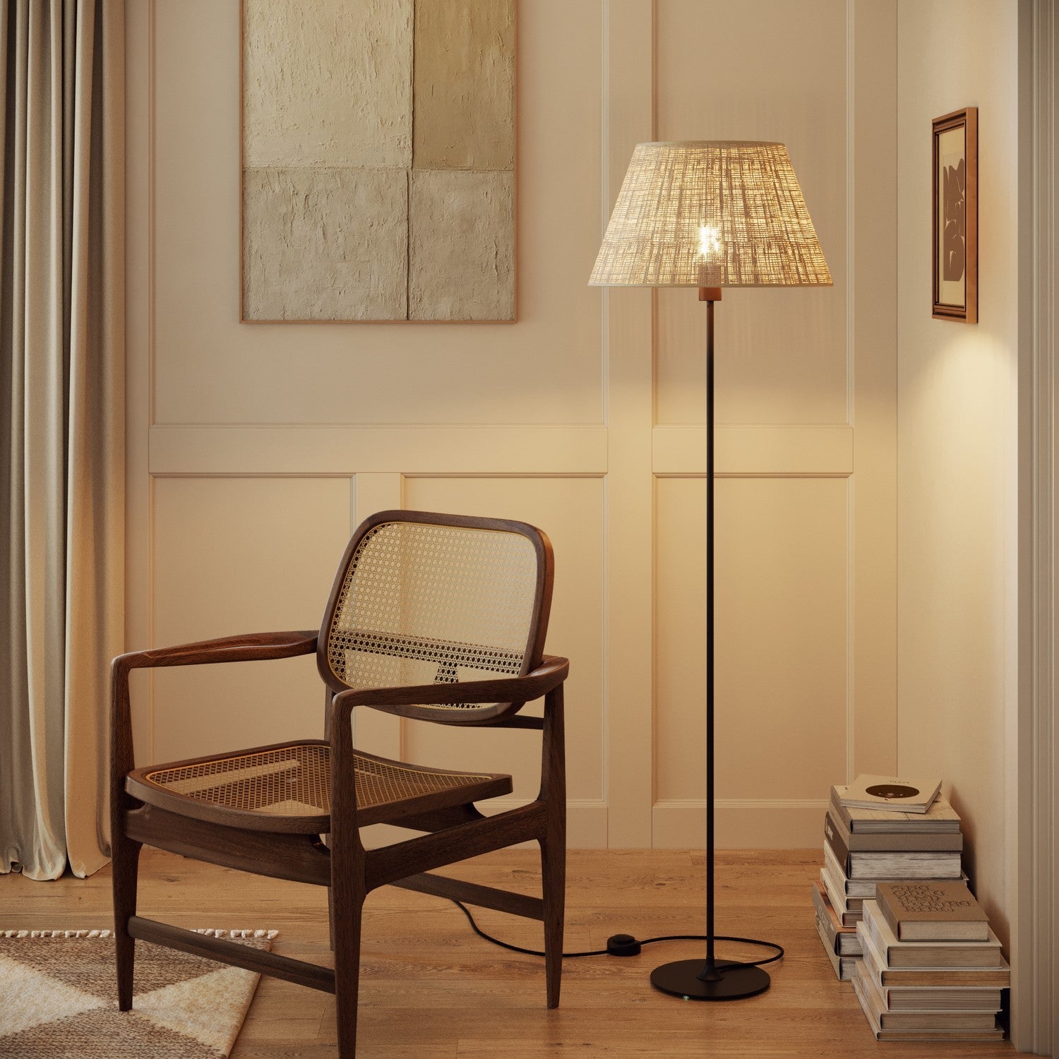 Paralume Impero L per lampada da tavolo o applique con attacco E27 - Made in Italy - Raphia