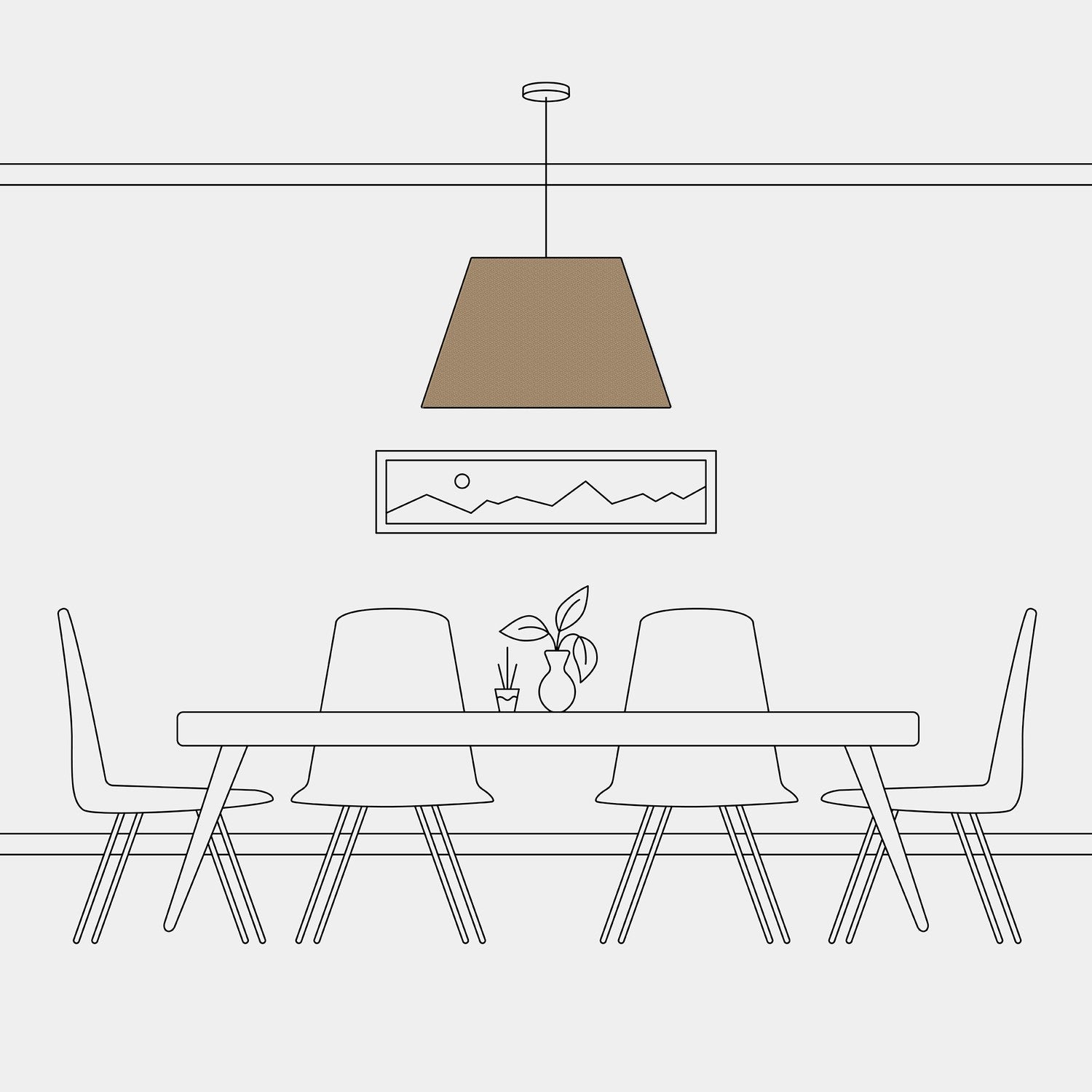 Paralume Impero L per sospensione con attacco E27 - Made in Italy - Lana Marrone