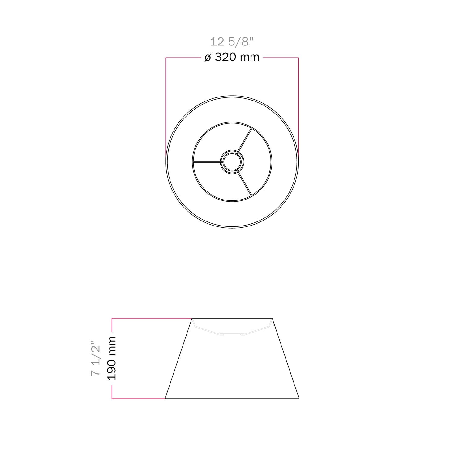 Paralume Impero M per sospensione con attacco E27 - Made in Italy - Teletta Azzurro Severo