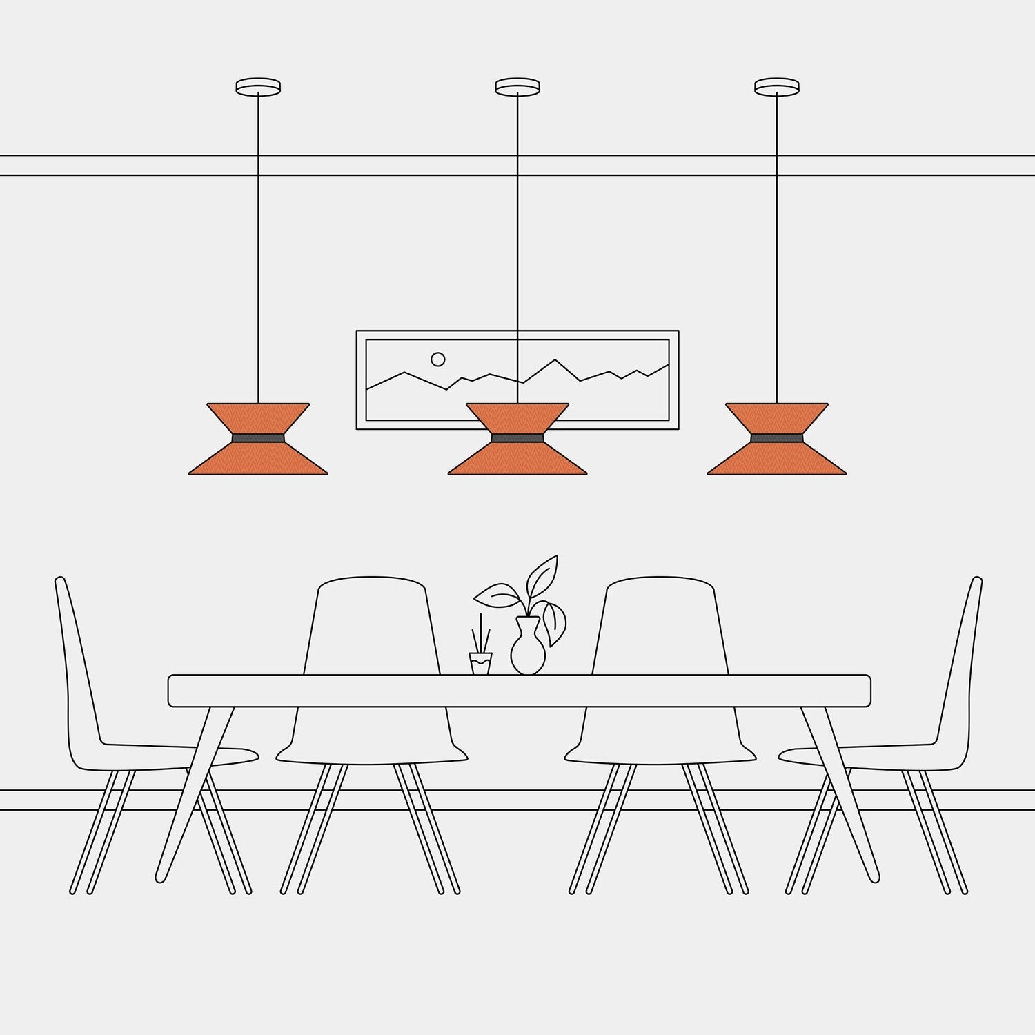 Paralume in tessuto Clessidra Cinette aragosta - Made in Italy Teletta antracite