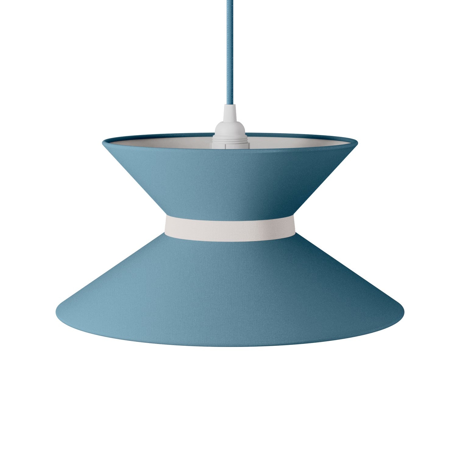 Paralume in tessuto Clessidra Teletta azzurro severo - Made in Italy Arenal sabbia