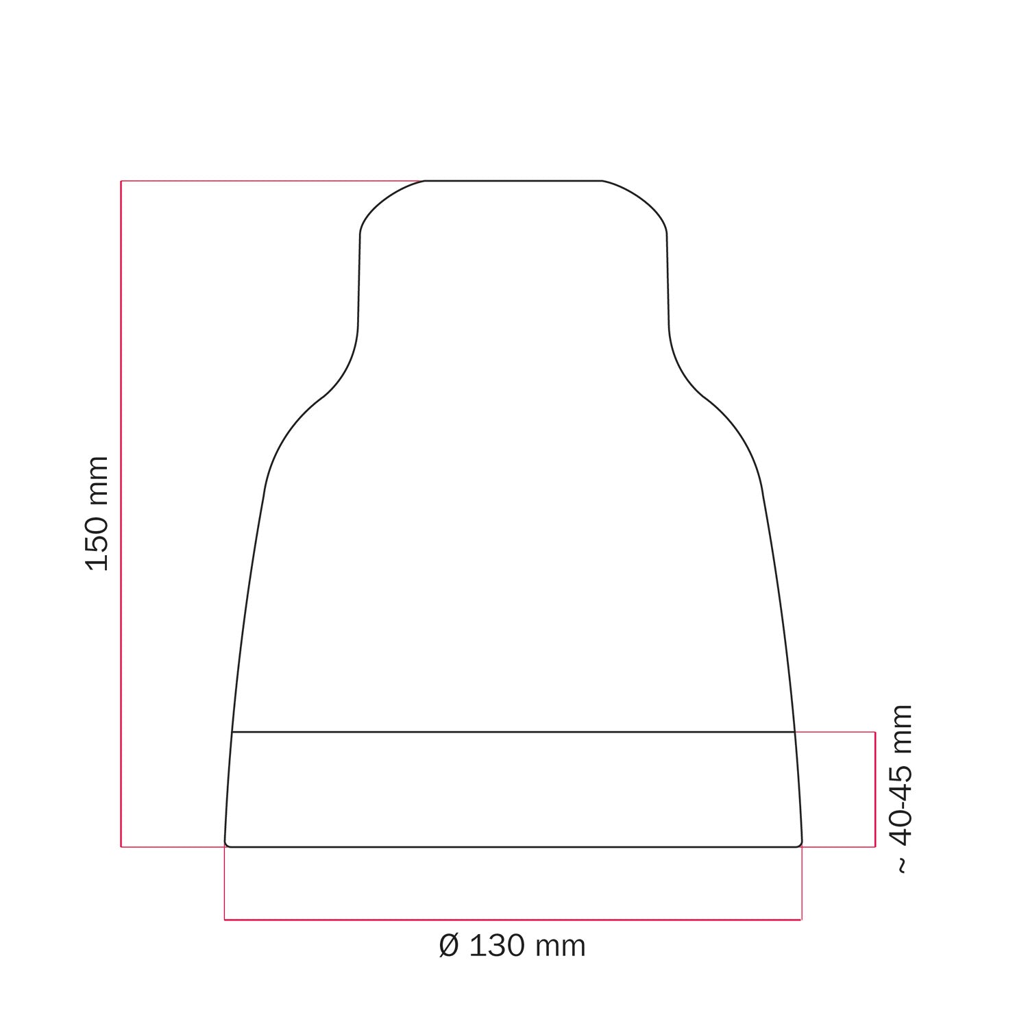 Paralume Vaso bicolore in ceramica Bianco e Terracotta, collezione Materia - Made in Italy