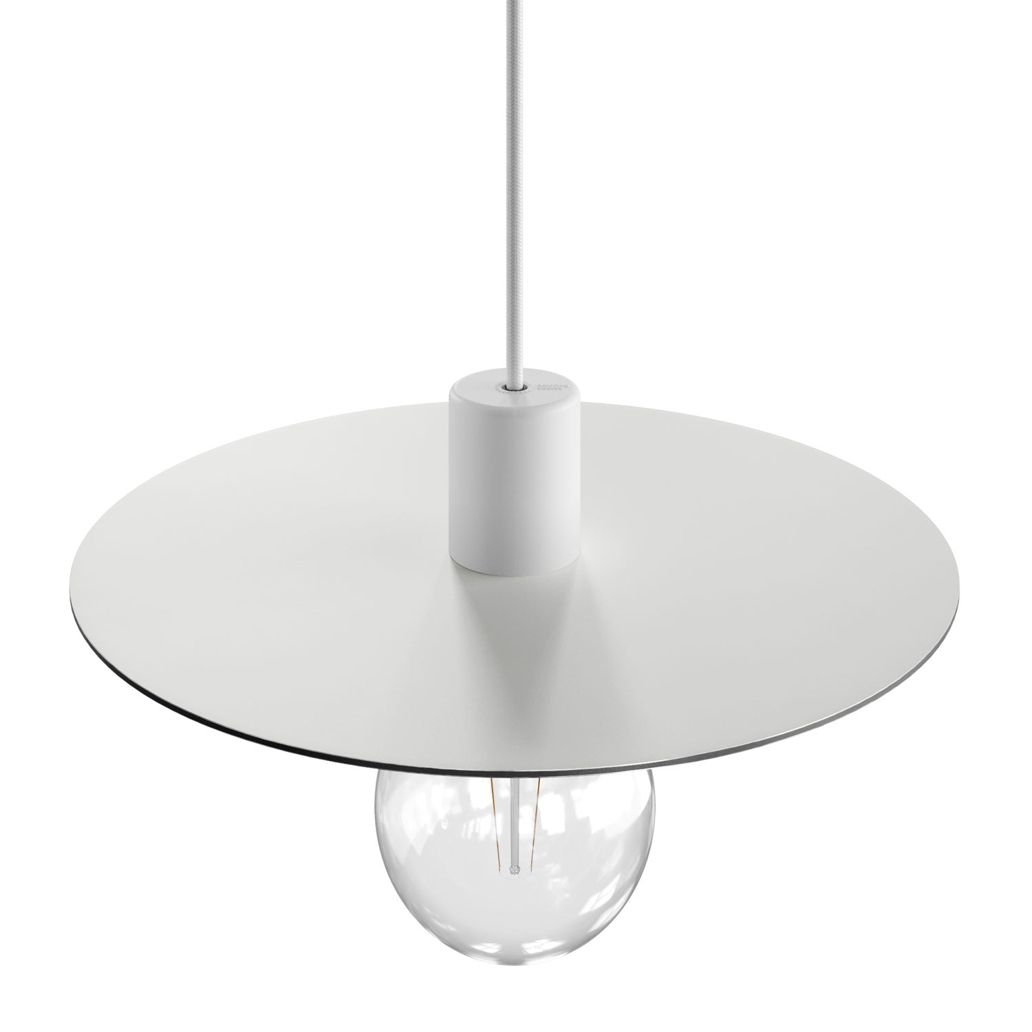 Piatto Ellepì oversize in Dibond per lampade a sospensione da esterni, diametro 40 cm - Made in Italy - Bianco
