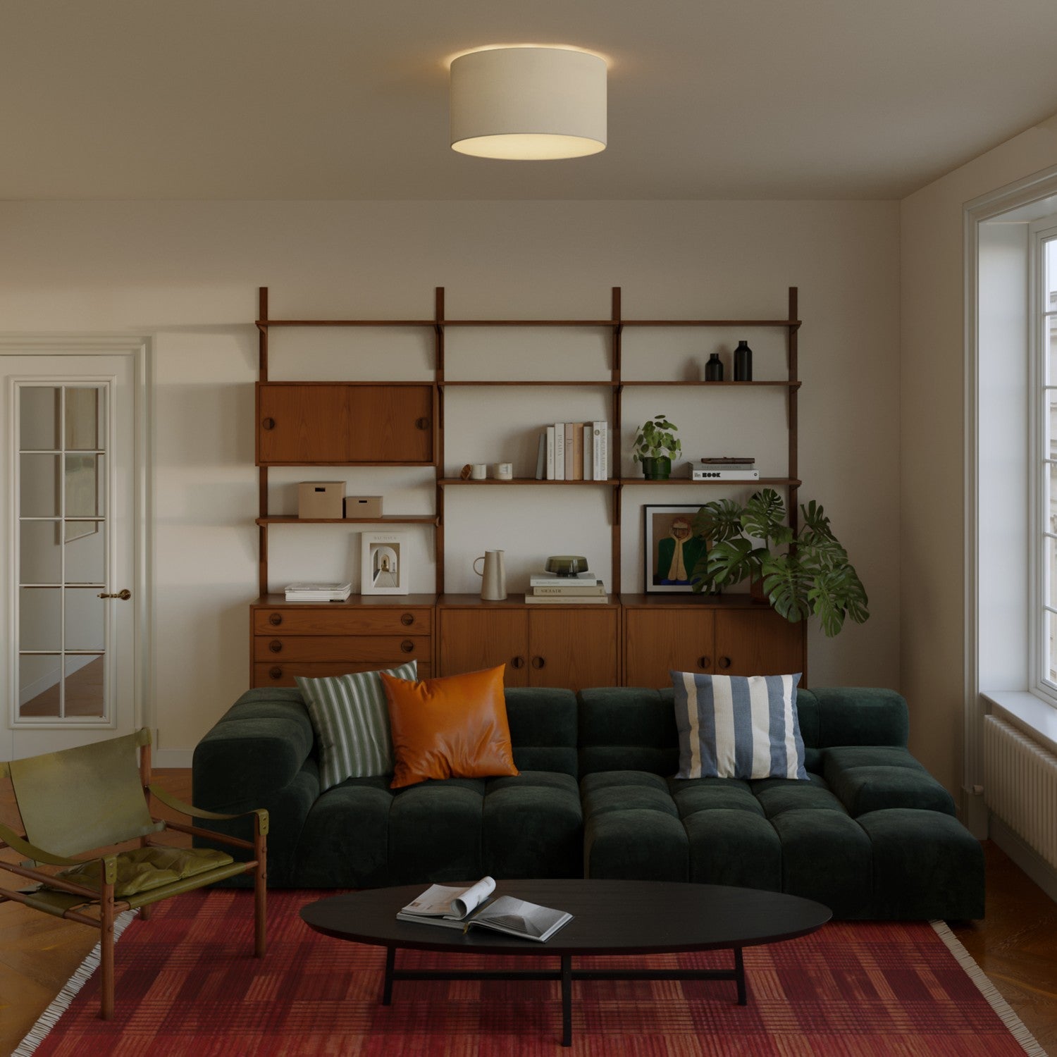 Plafoniera in tessuto Medium Arenal tortora - Made in Italy