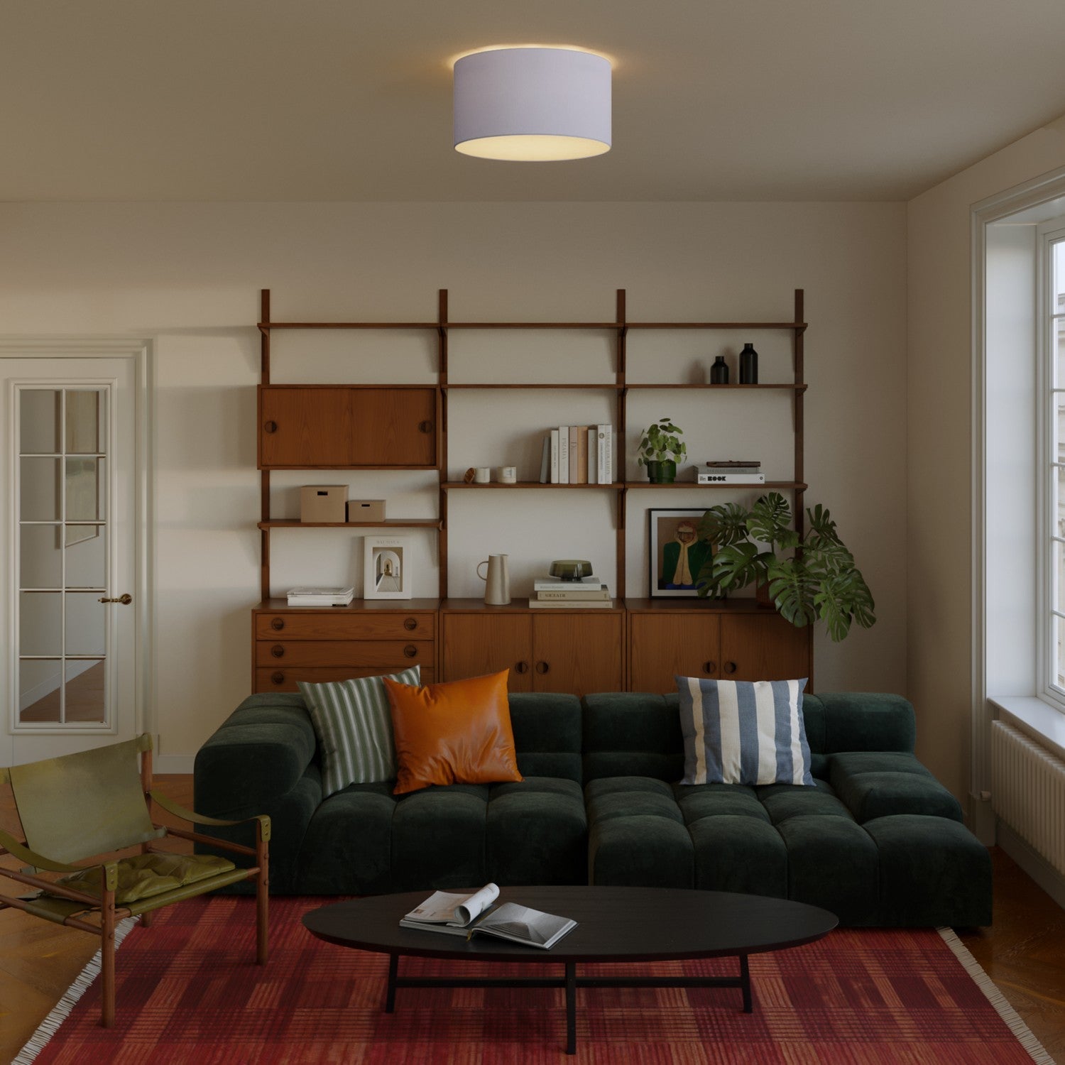 Plafoniera in tessuto Medium - Made in Italy - Teletta Lilla - Creative Cables