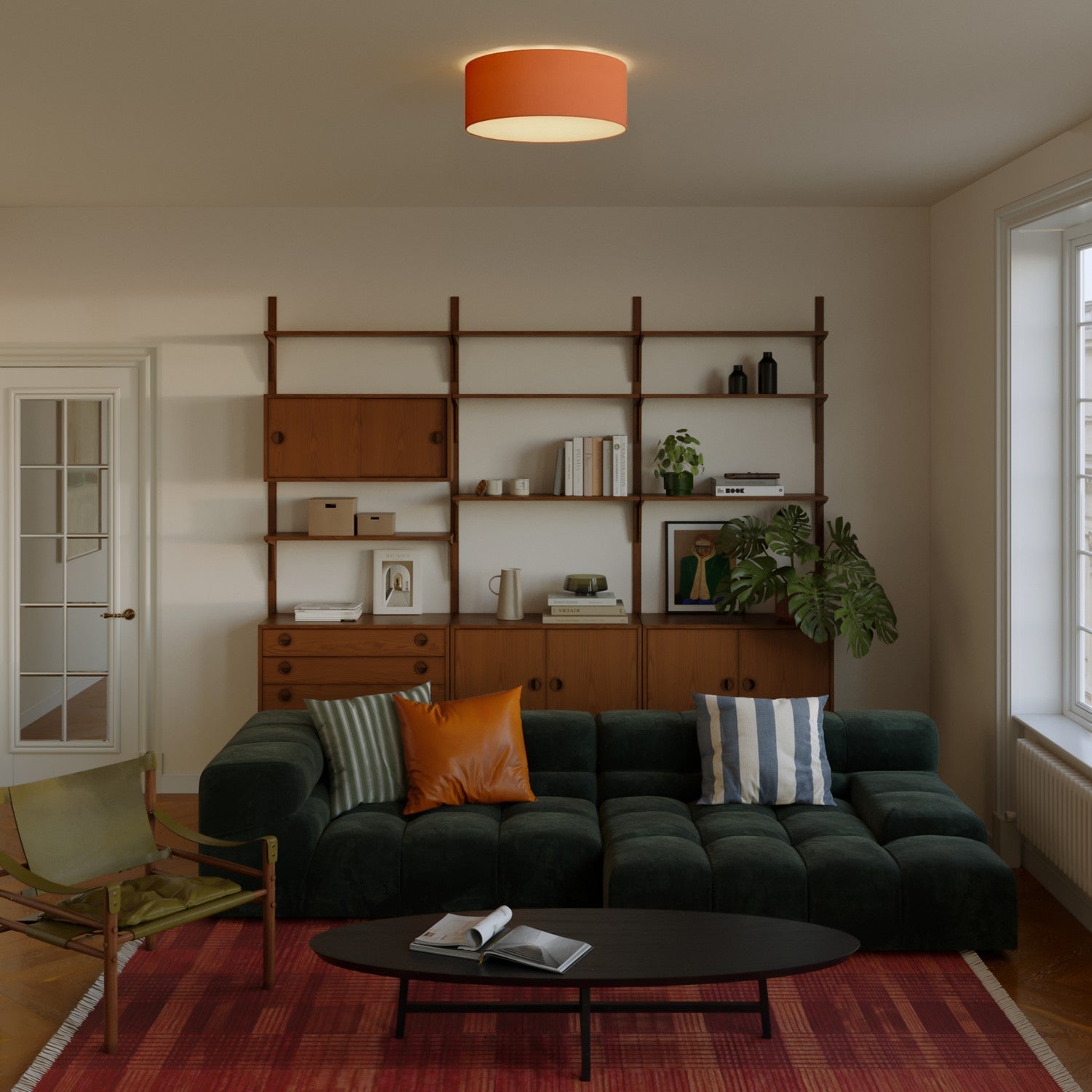 Plafoniera in tessuto Medium Slim - Made in Italy - Cinette Aragosta - Creative Cables