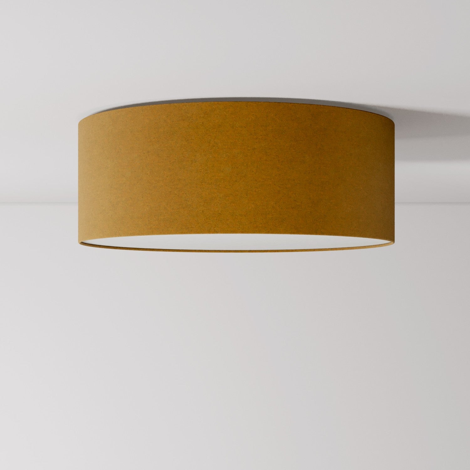 Plafoniera in tessuto Medium Slim - Made in Italy - Lana Senape - Creative Cables