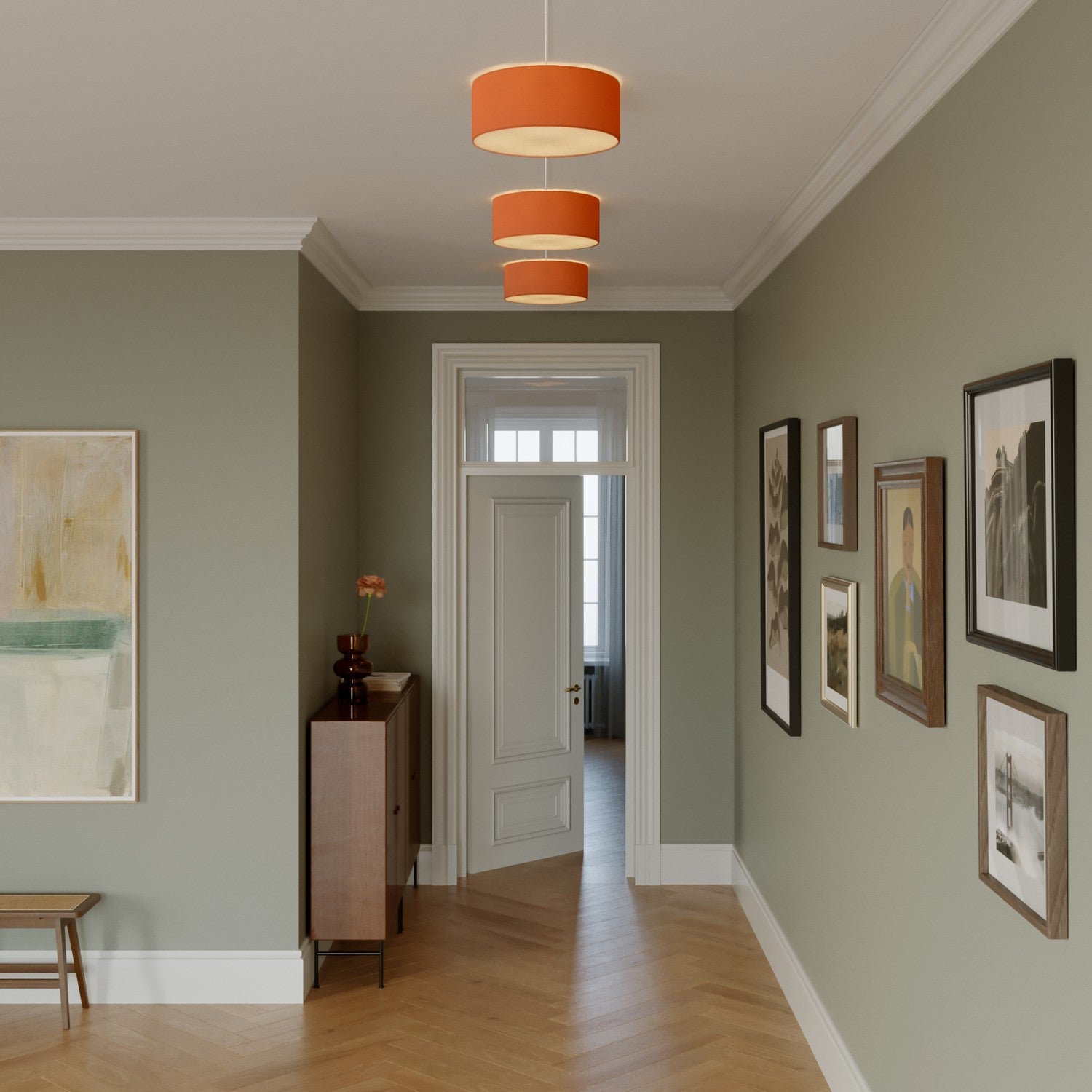 Plafoniera in tessuto Small Cinette aragosta - Made in Italy - Creative Cables