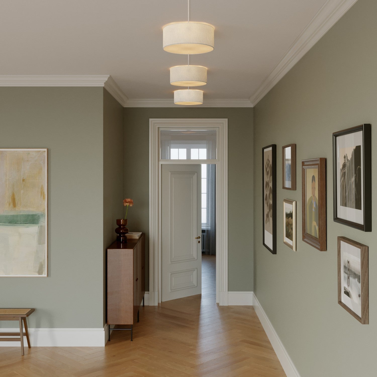 Plafoniera in tessuto Small Lino crudo - Made in Italy - Creative Cables