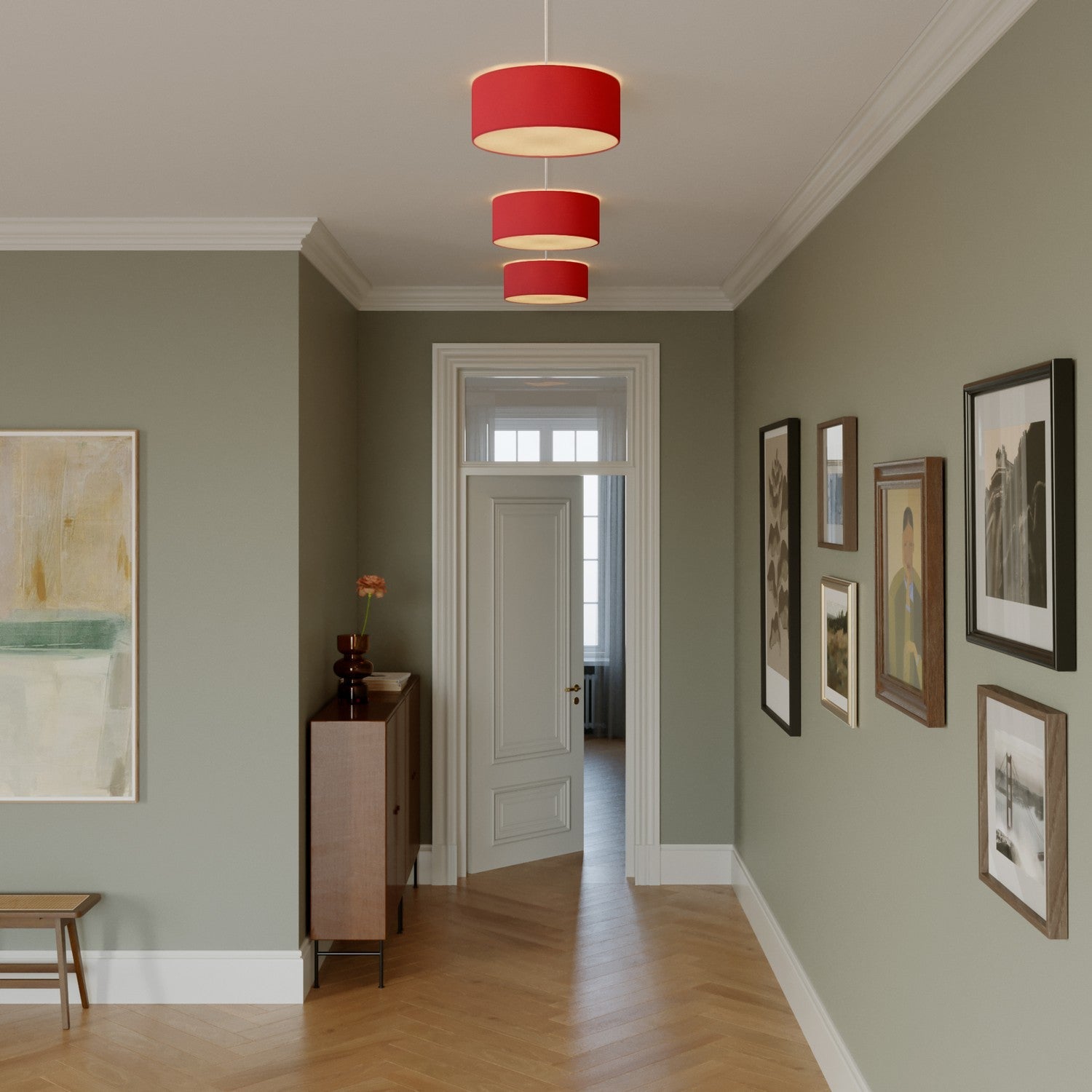 Plafoniera in tessuto Small - Made in Italy - Teletta rosso - Creative Cables