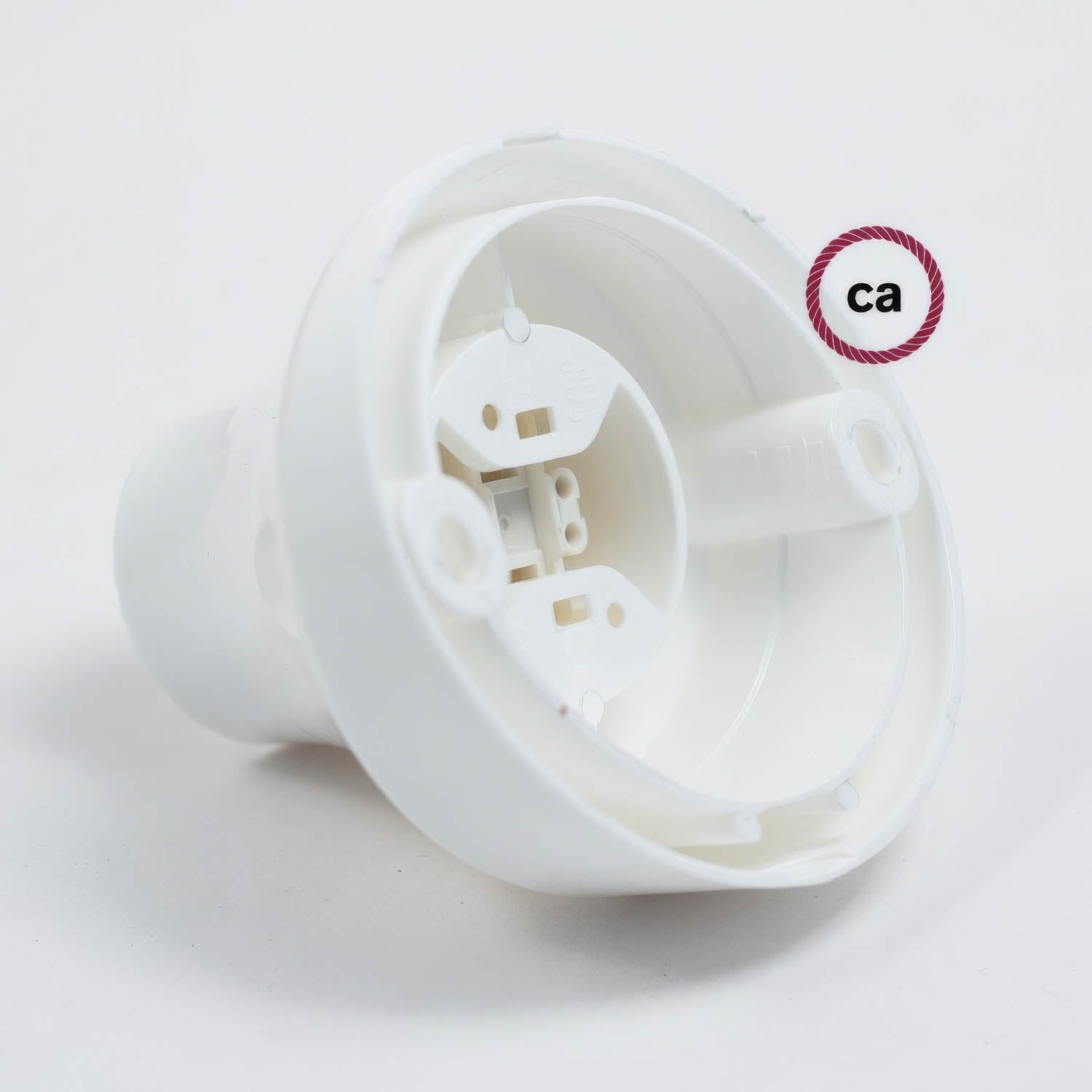 Portalampada 45° E27 a parete o soffitto in termoplastica - Bianco - Creative Cables