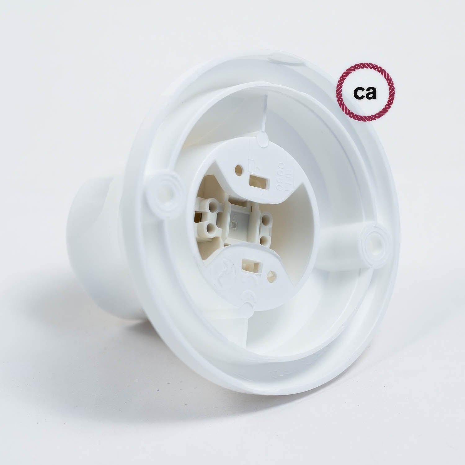 Portalampada 90° E27 a parete o soffitto in termoplastica - Bianco - Creative Cables