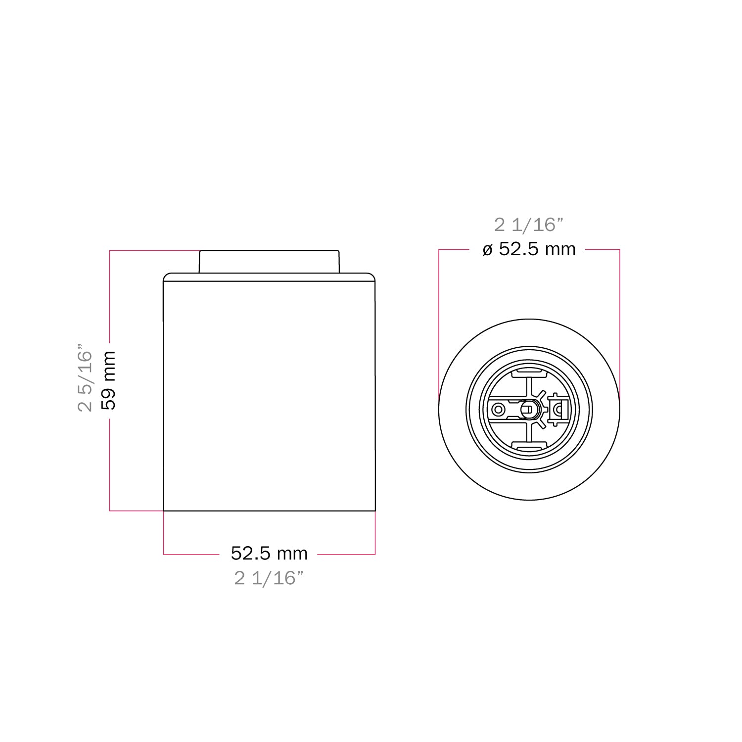 Portalampada E27 in metallo da parete o soffitto - Bronzo satinato