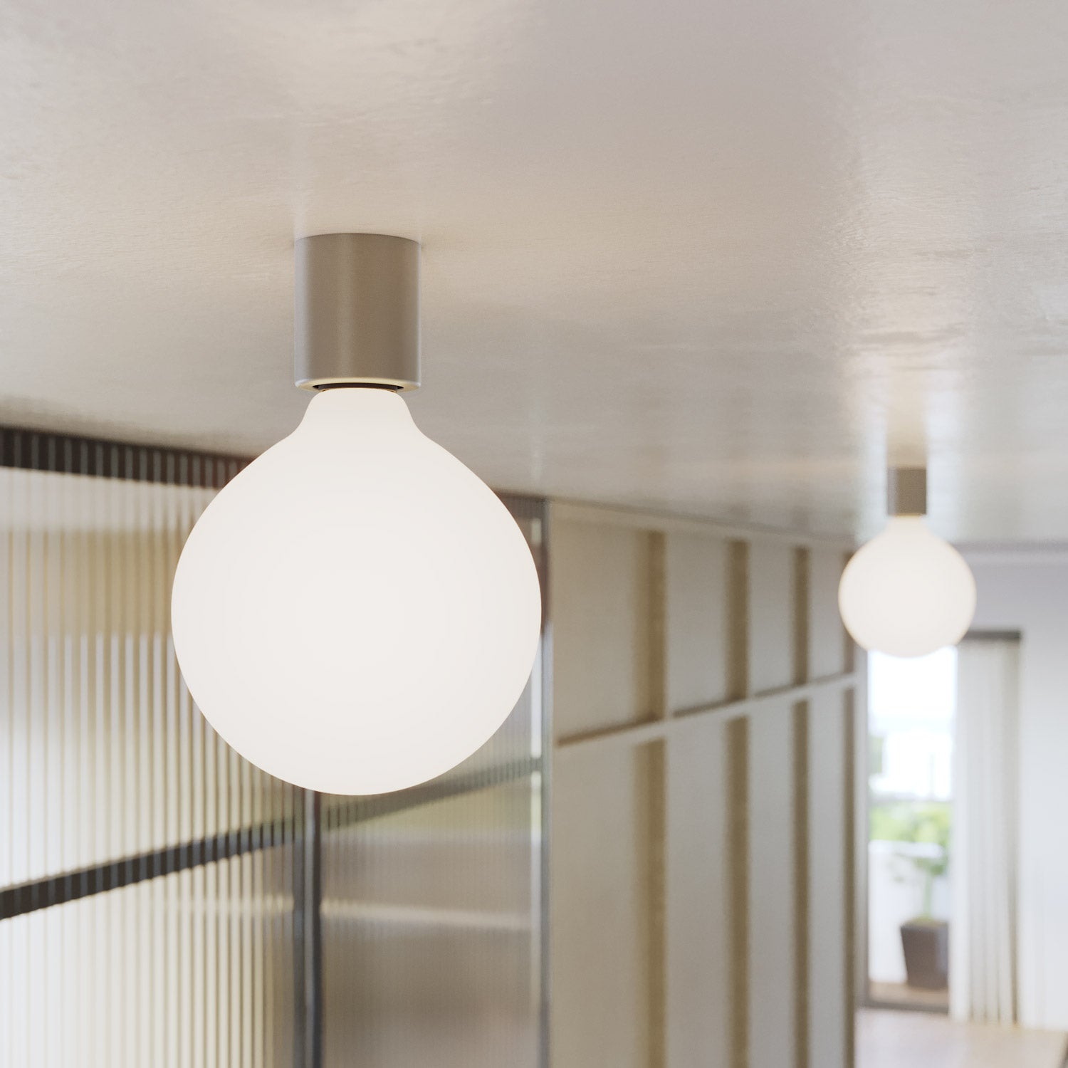 Portalampada E27 in metallo da parete o soffitto - Titanio satinato - Creative Cables