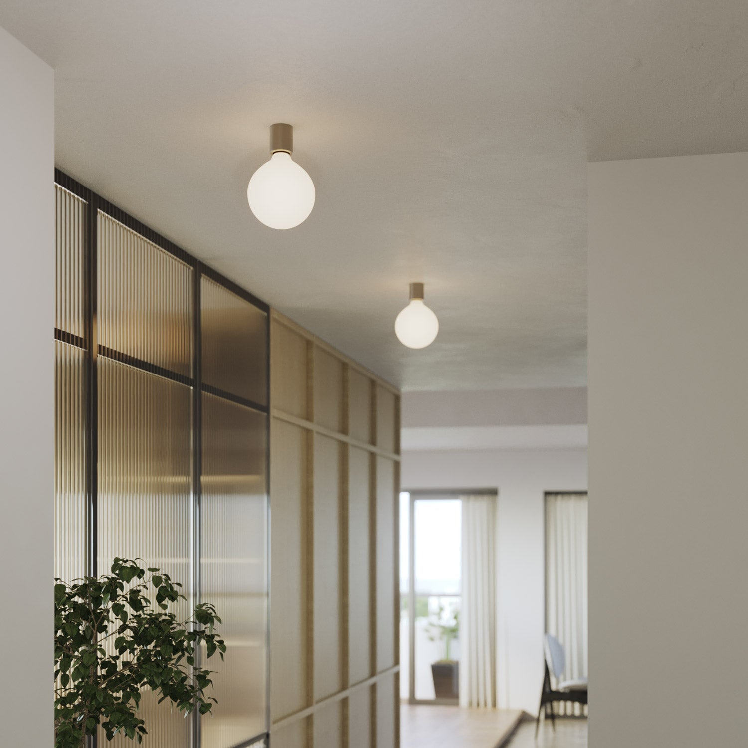 Portalampada E27 in metallo da parete o soffitto - Titanio satinato - Creative Cables